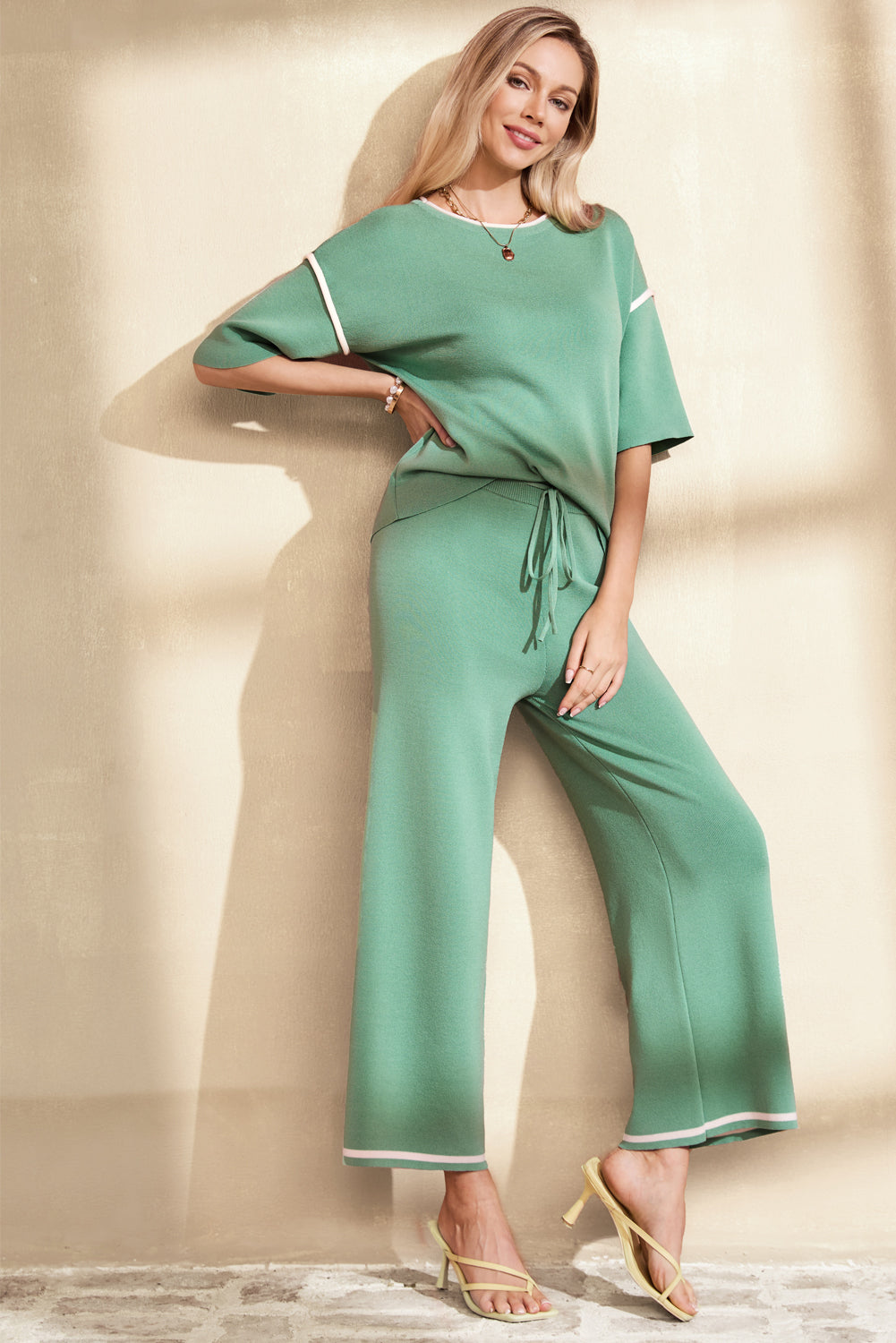 Canton Color Block Drawstring Pants and Top Set