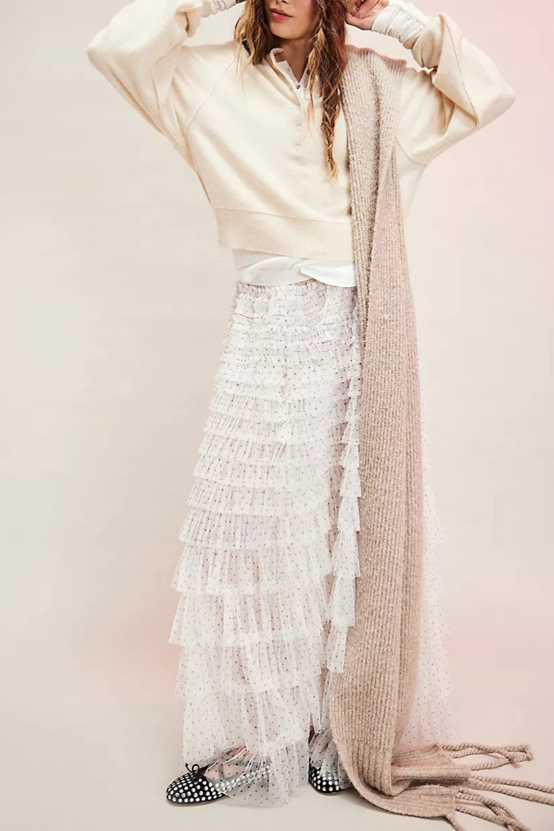 Cashmere Henley Pullover Cropped Slouchy Sweater