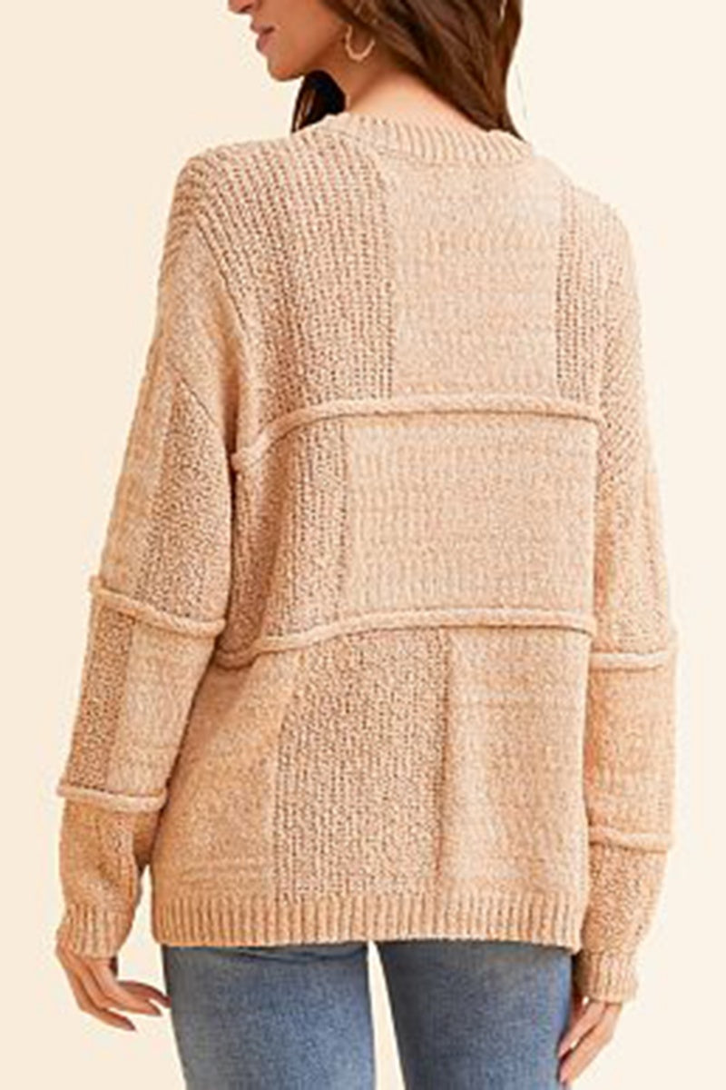 Oversized Marled Knit Cardigan Button Down Sweater