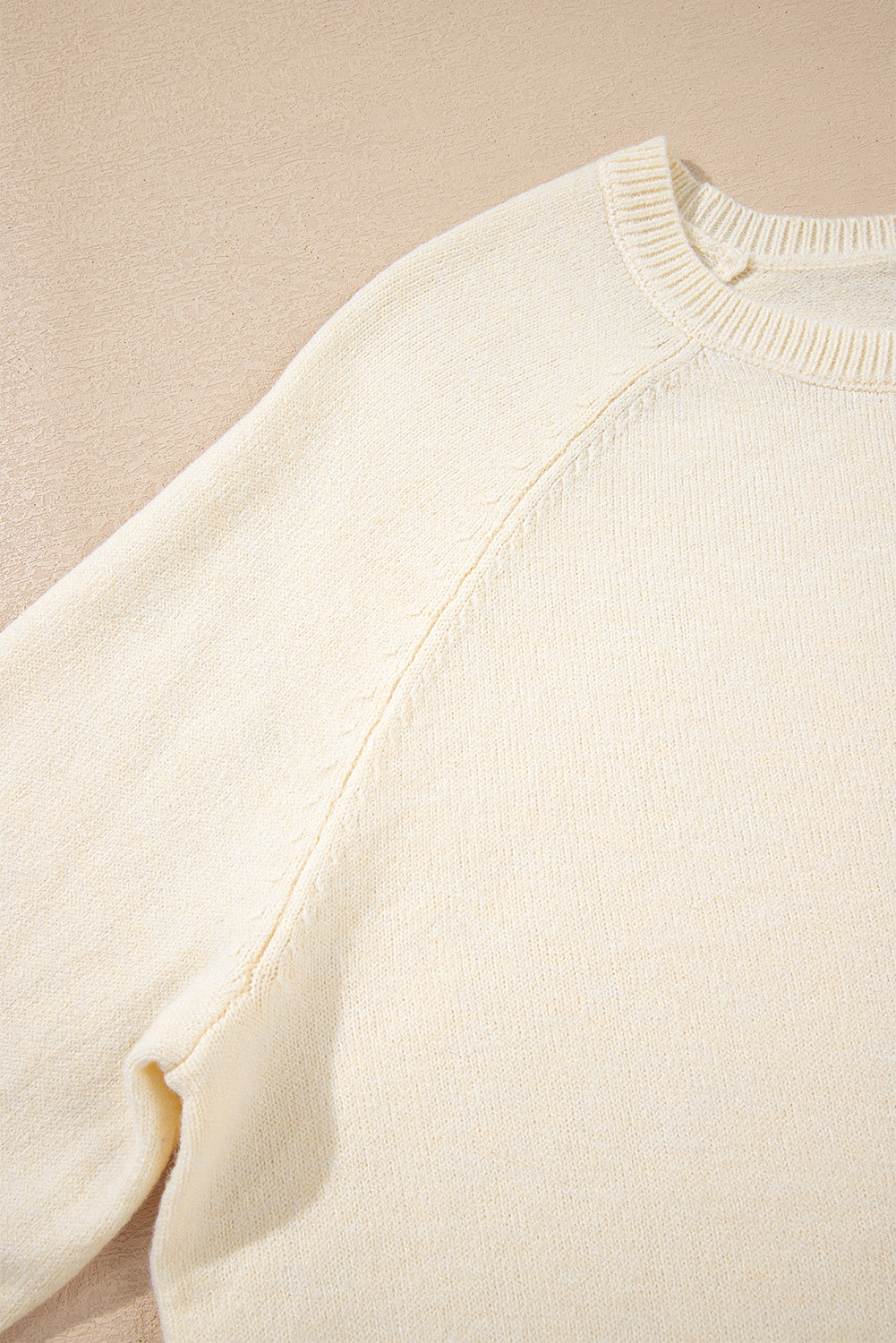 Buttoned Bishop Sleeve Crew Neck Sweater