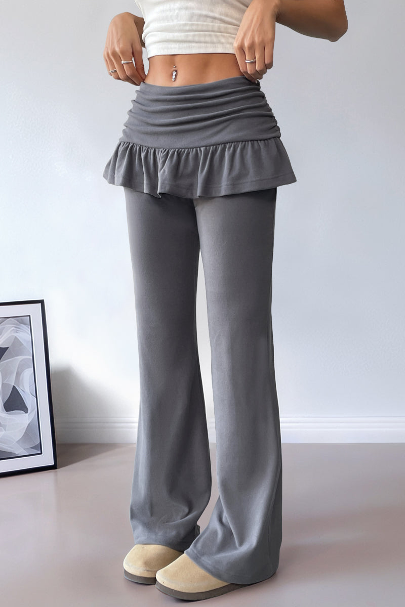Balletcore Layered Ruffle Flare Pants