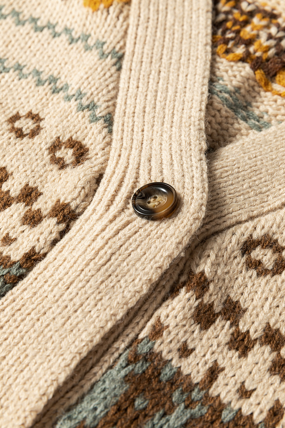 Western Knit V Neck Button Cardigan Sweater