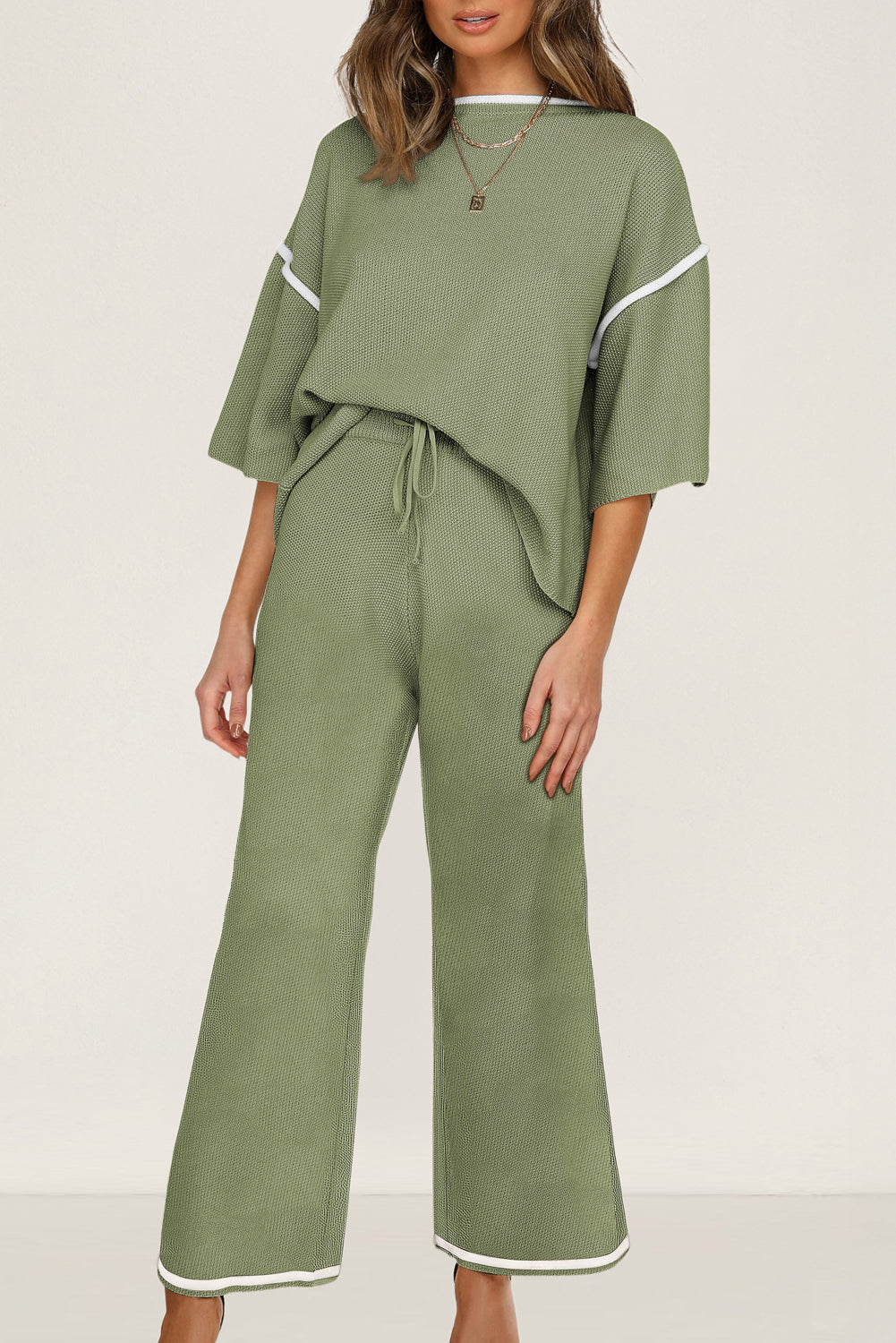 Canton Color Block Drawstring Pants and Top Set