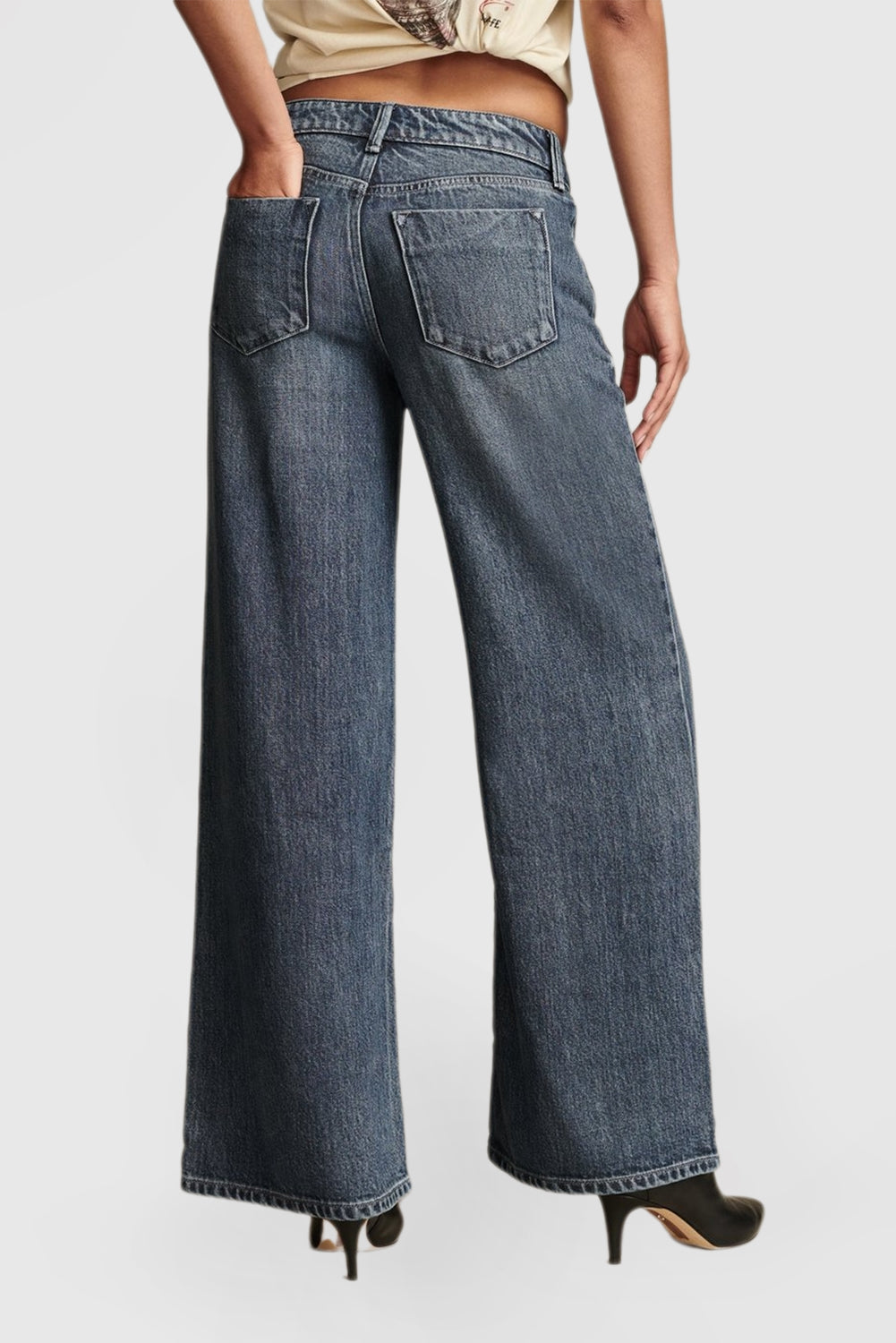 Wide-Leg Liquid Denim Luxe Palazzo Pants