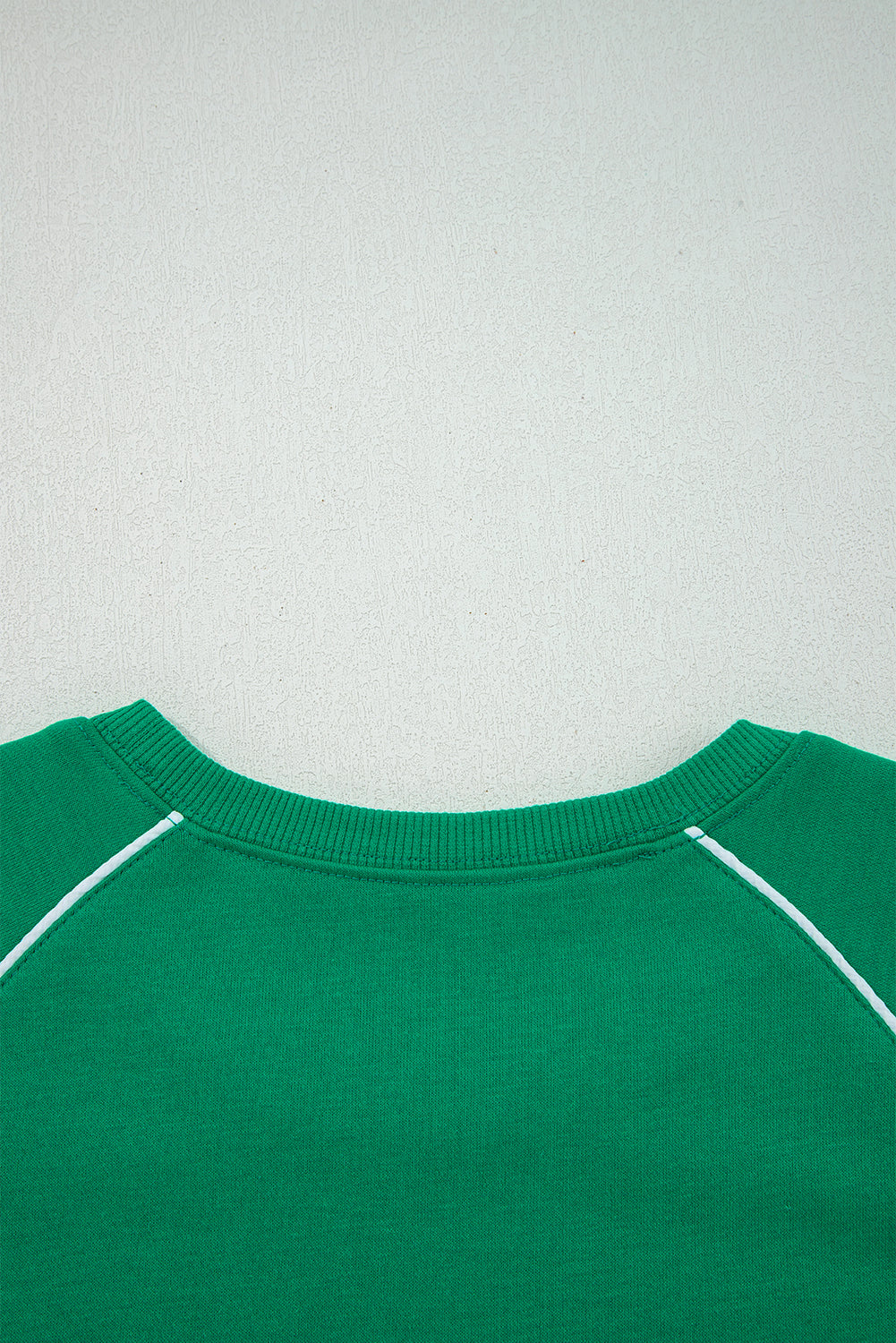 Contrast Piping Crewneck Pullover Mini Skirt Set