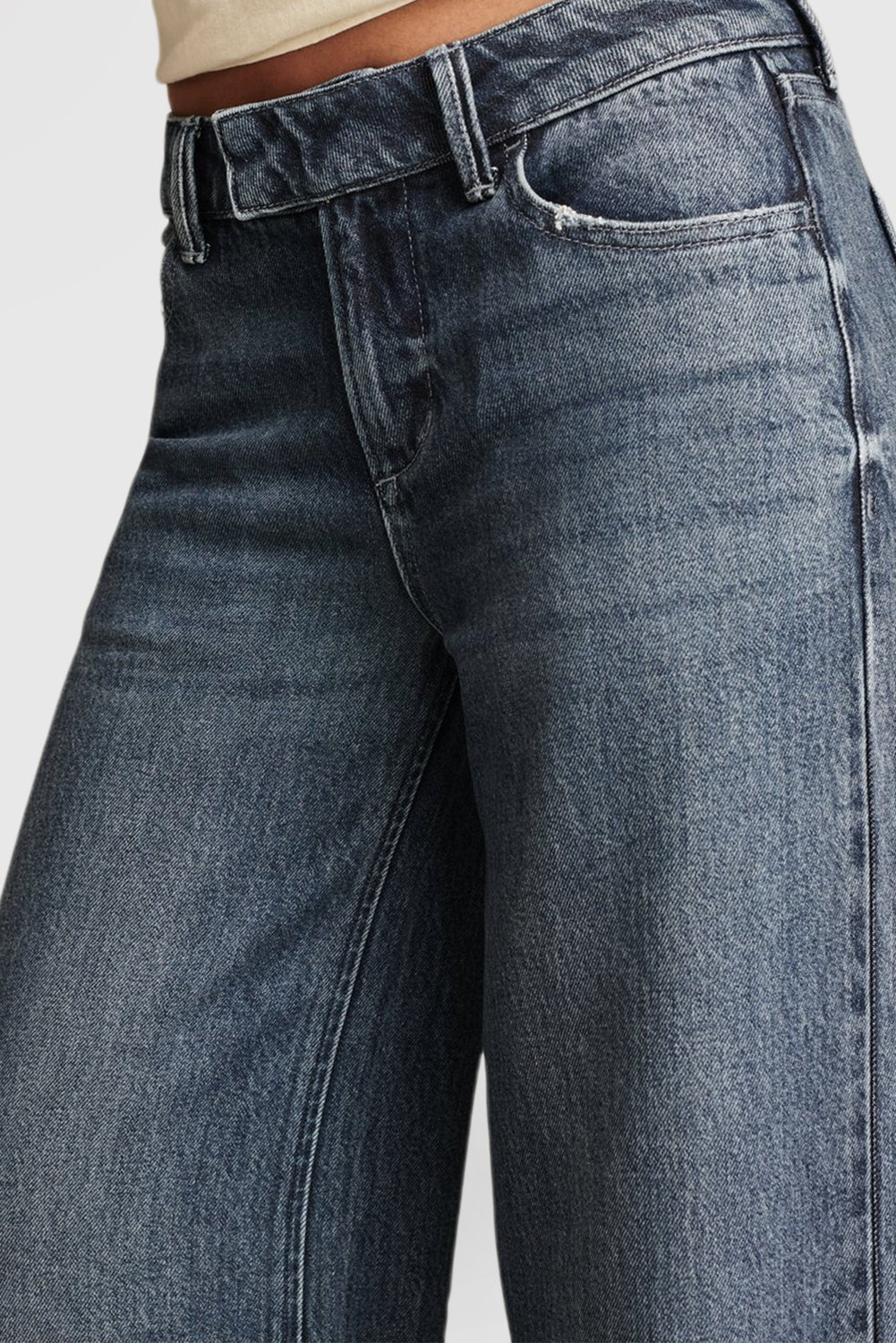 Wide-Leg Liquid Denim Luxe Palazzo Pants