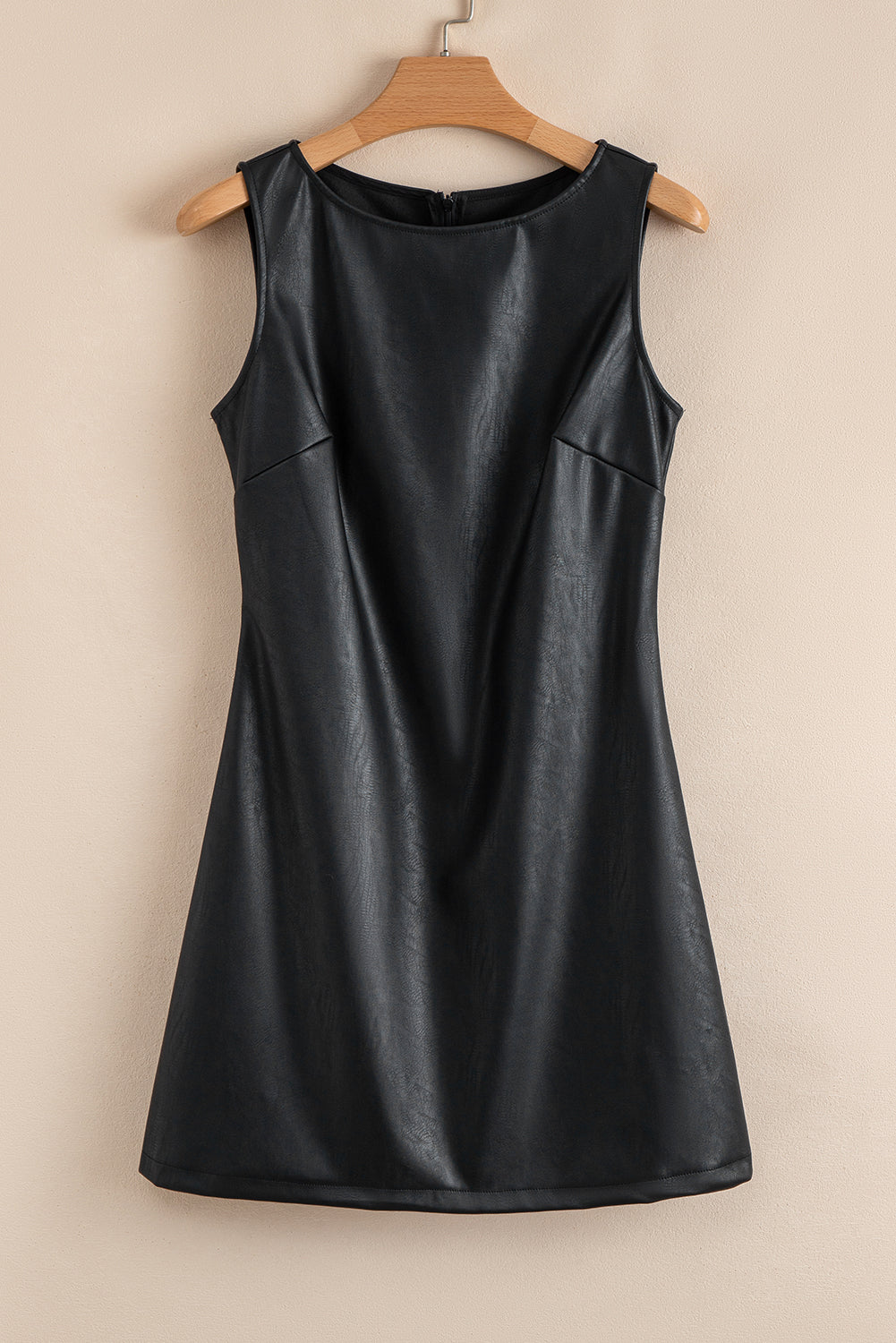 Vegan Leather Sleeveless Mini Dress for Women