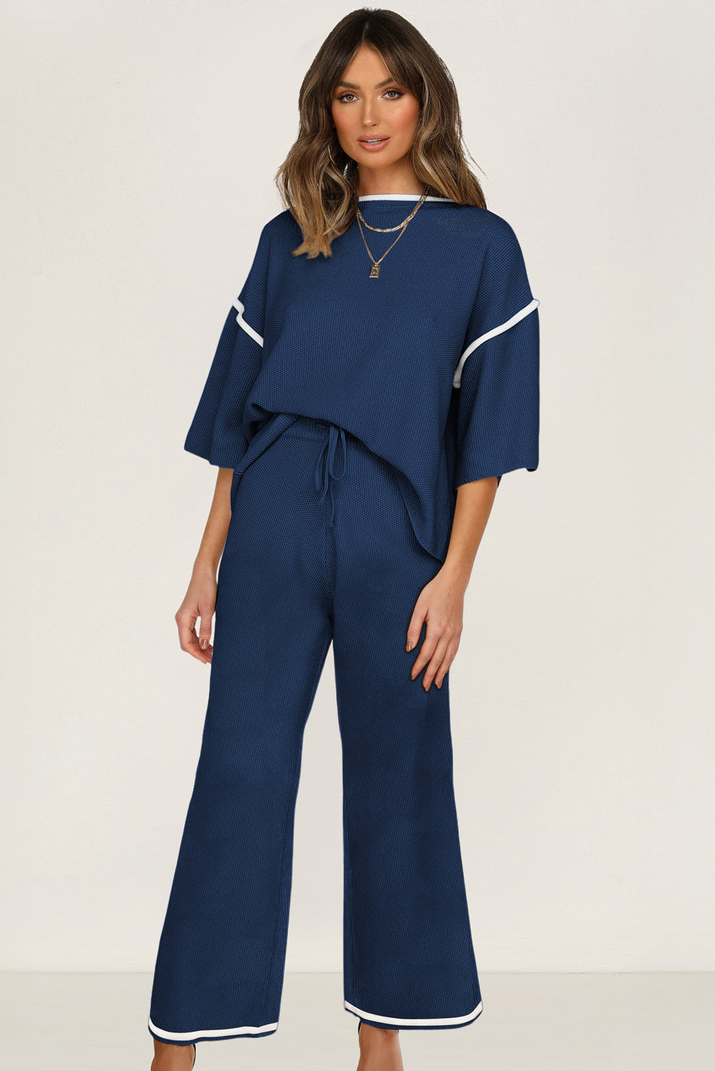Canton Color Block Drawstring Pants and Top Set