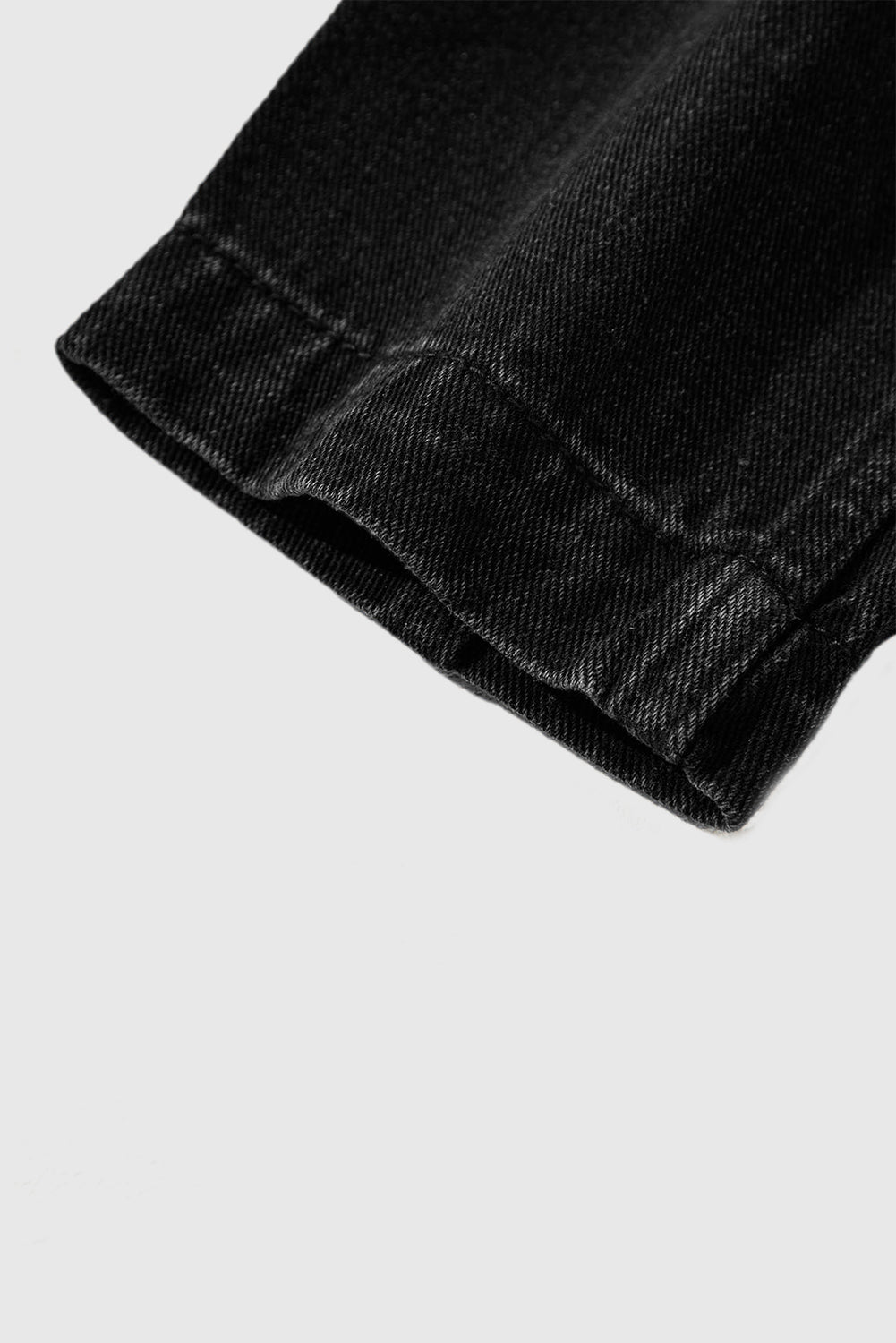 Side Pockets Lapel Collar Denim Jacket