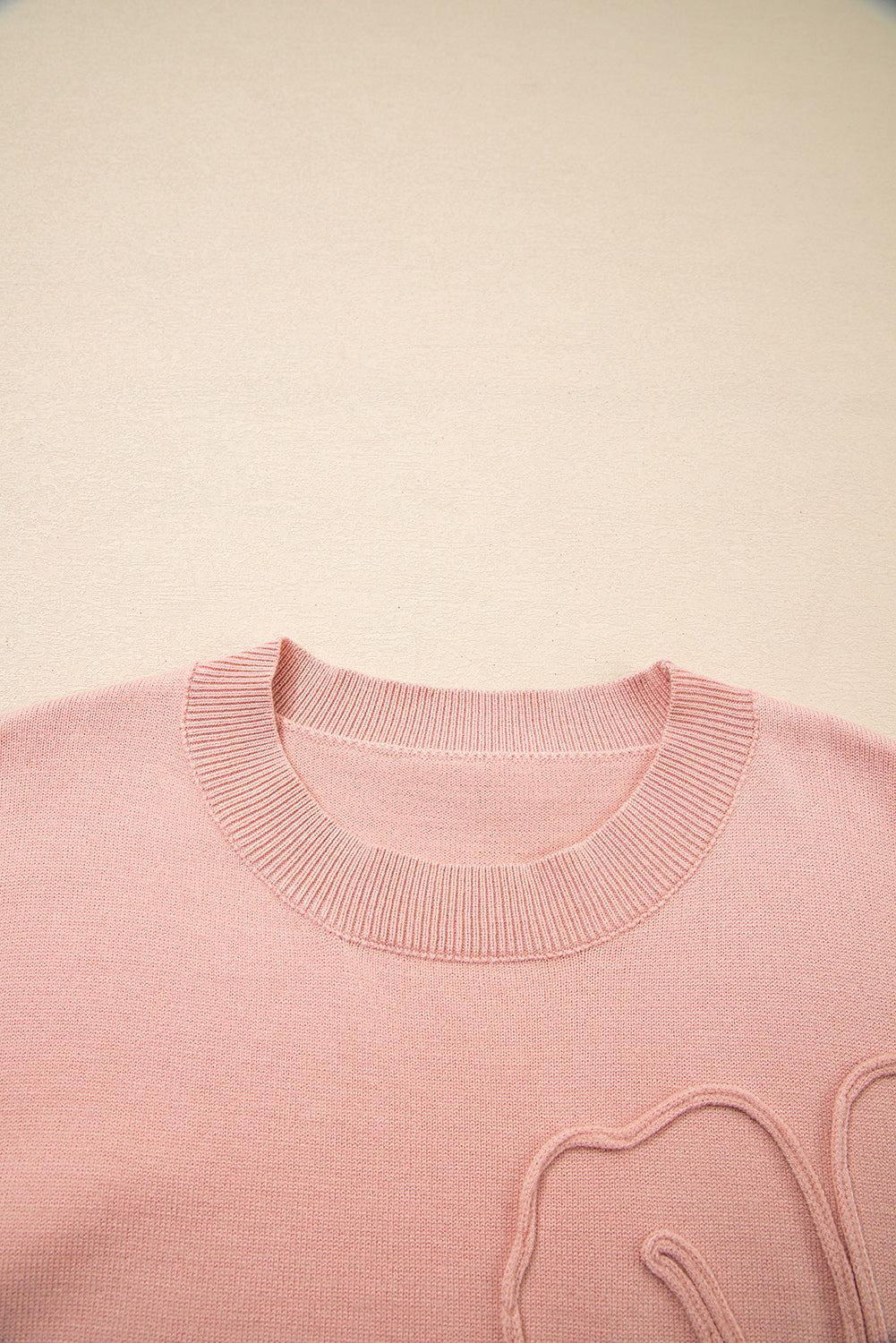 Blossom Big Flower Accent Bubble Sleeve Sweater