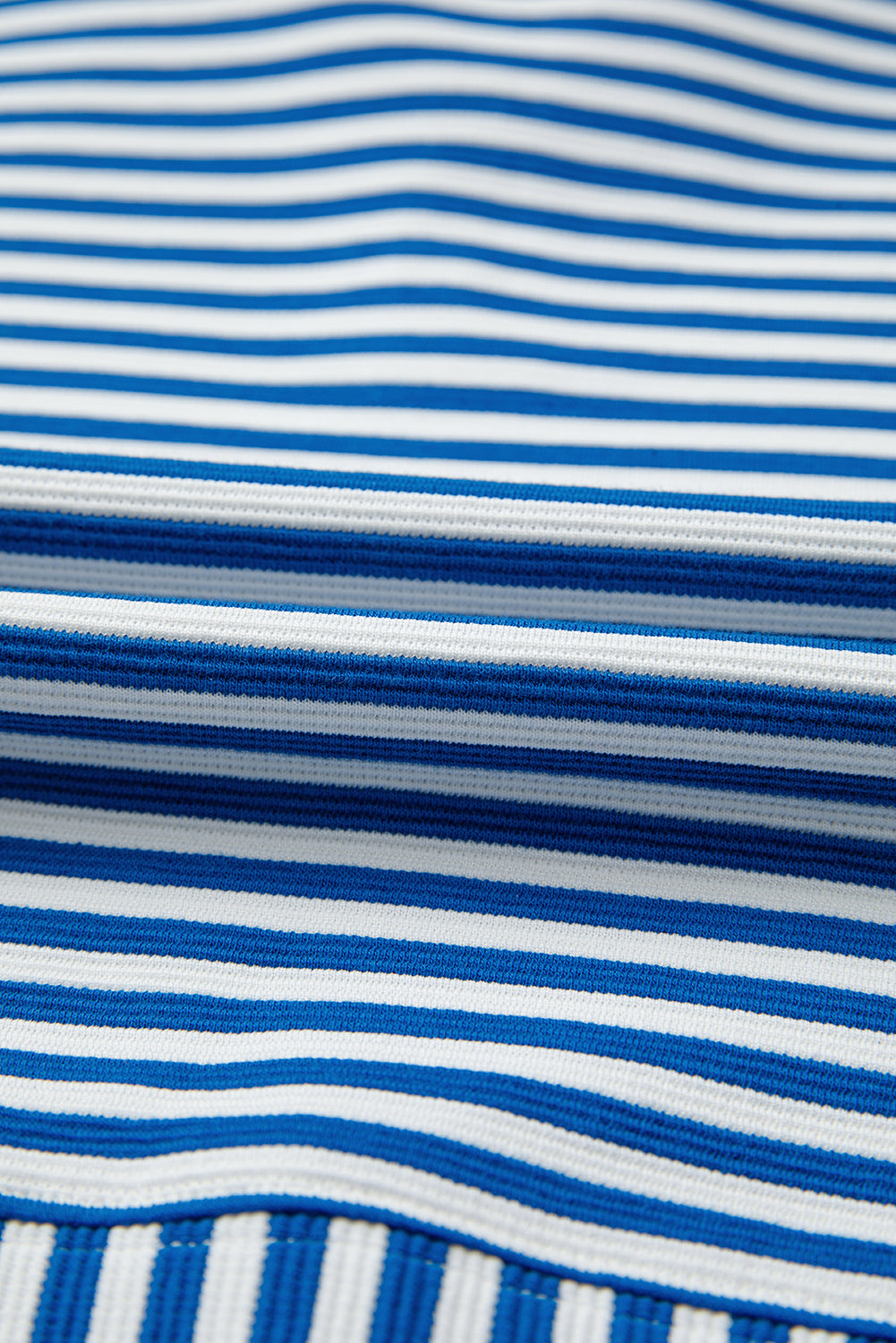 Stripe Quarter Zip Collar Pullover Long Sleeve Top