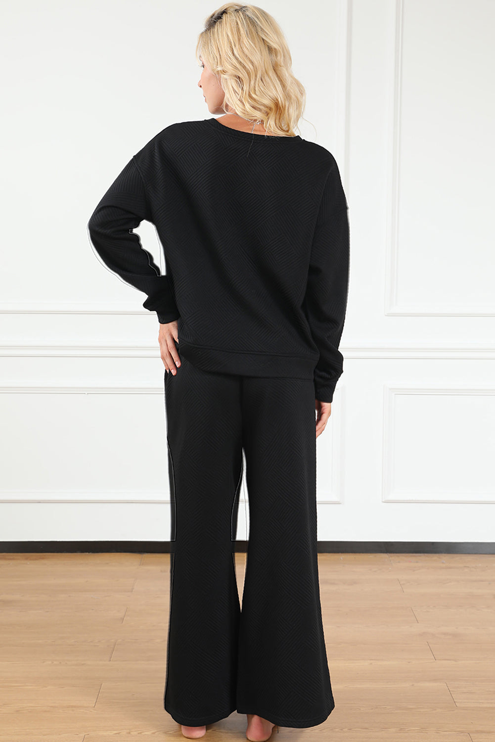 Women Ultra Loose Textured 2pcs Slouchy Outfit