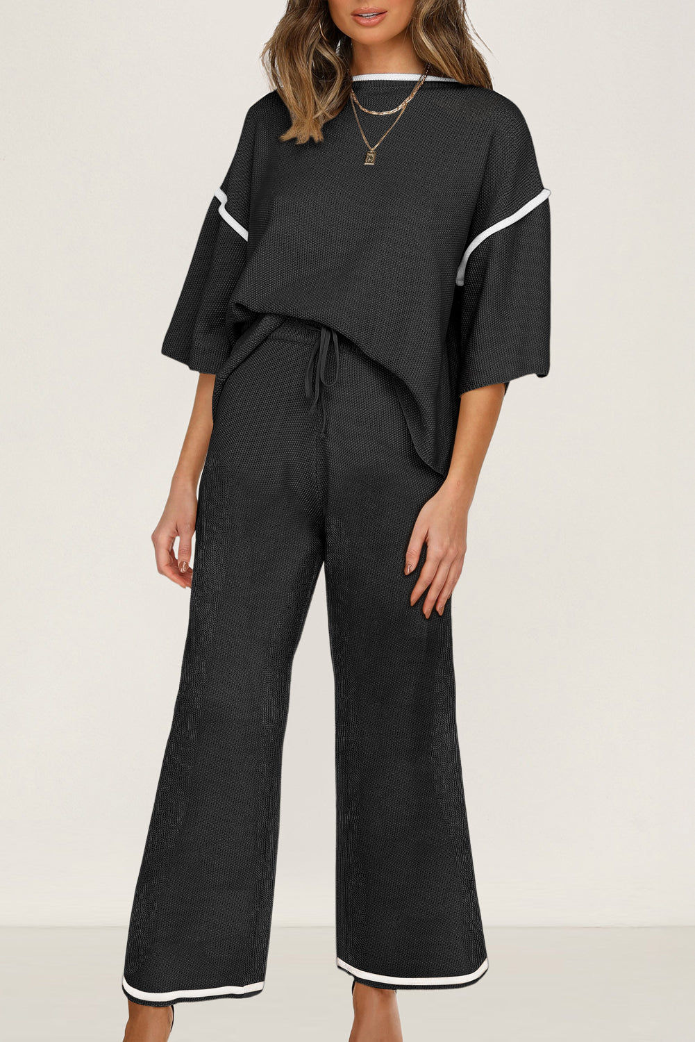 Canton Color Block Drawstring Pants and Top Set