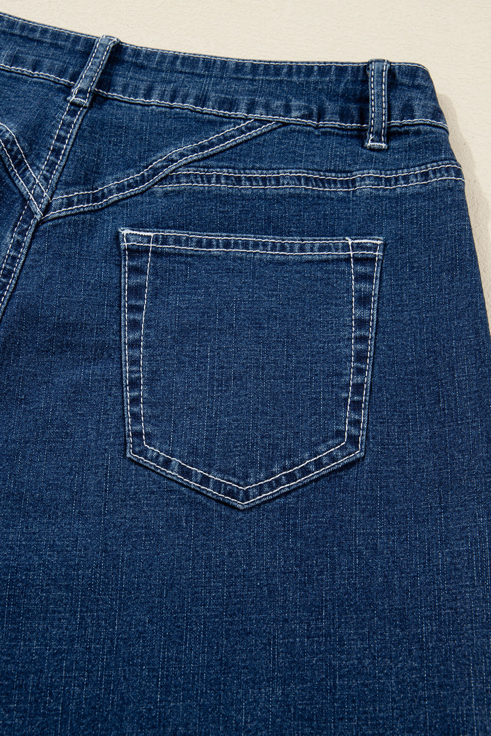 High Waist Flared Jeans with Stitched Pocket Detail