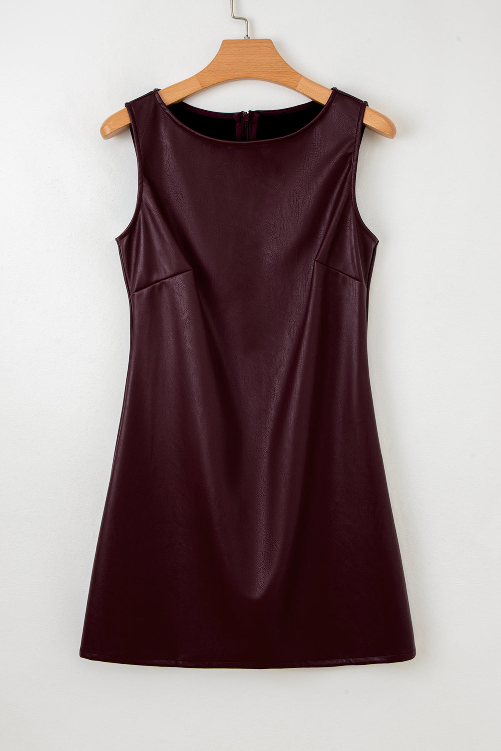 Vegan Leather Sleeveless Mini Dress for Women