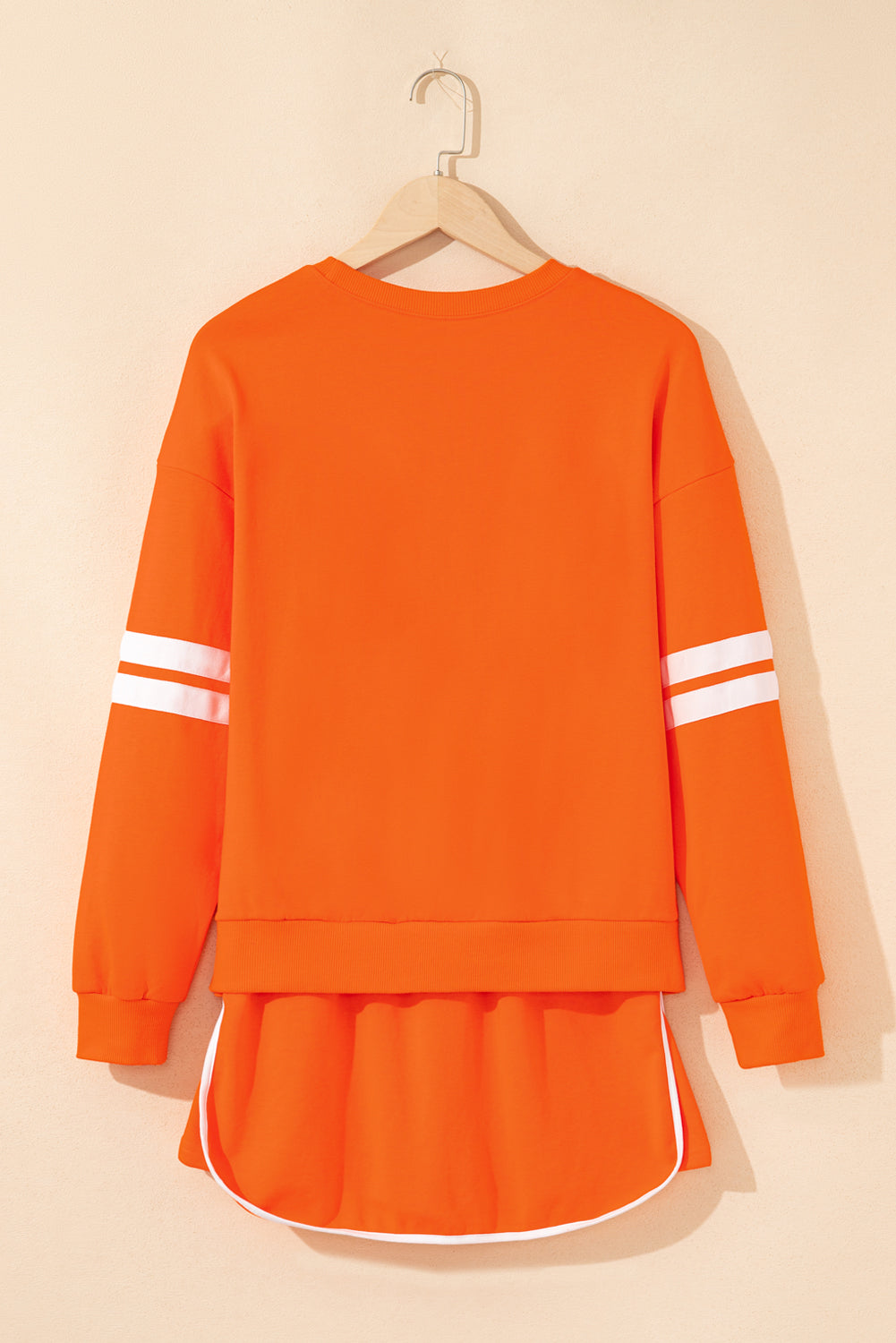 Varsity Stripe Pullover and Mini Skirt Two Piece Set
