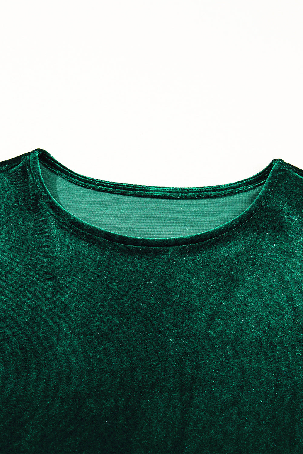 Evergreen Sequin Puff Sleeve Tiered Velvet Mini Dress