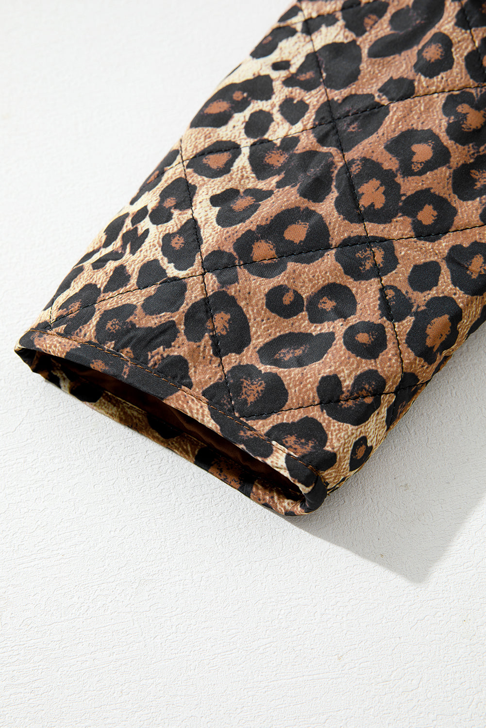 Leopard Quilted Tie Front Jacket for Women