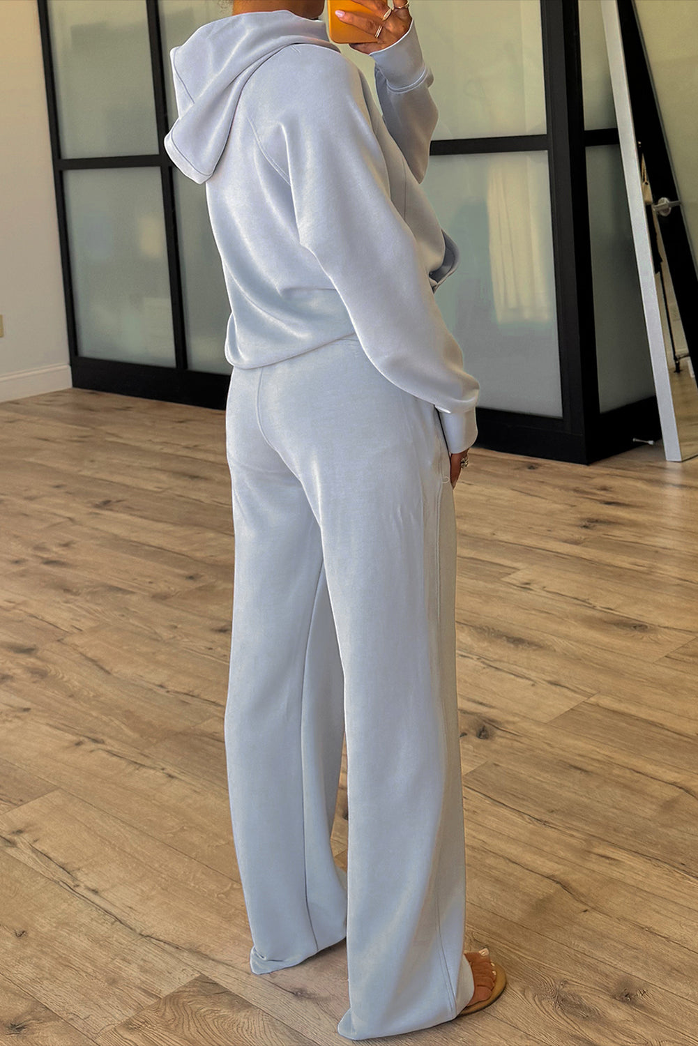 Activewear Half Zip Hoodie and Workout Pants Set