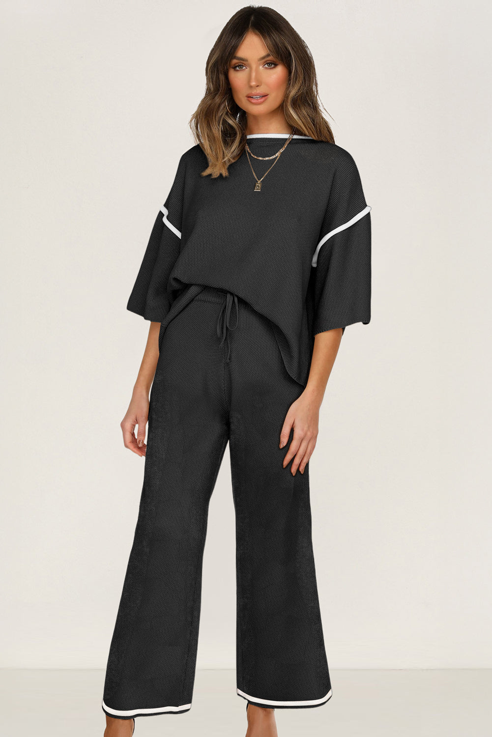 Canton Color Block Drawstring Pants and Top Set