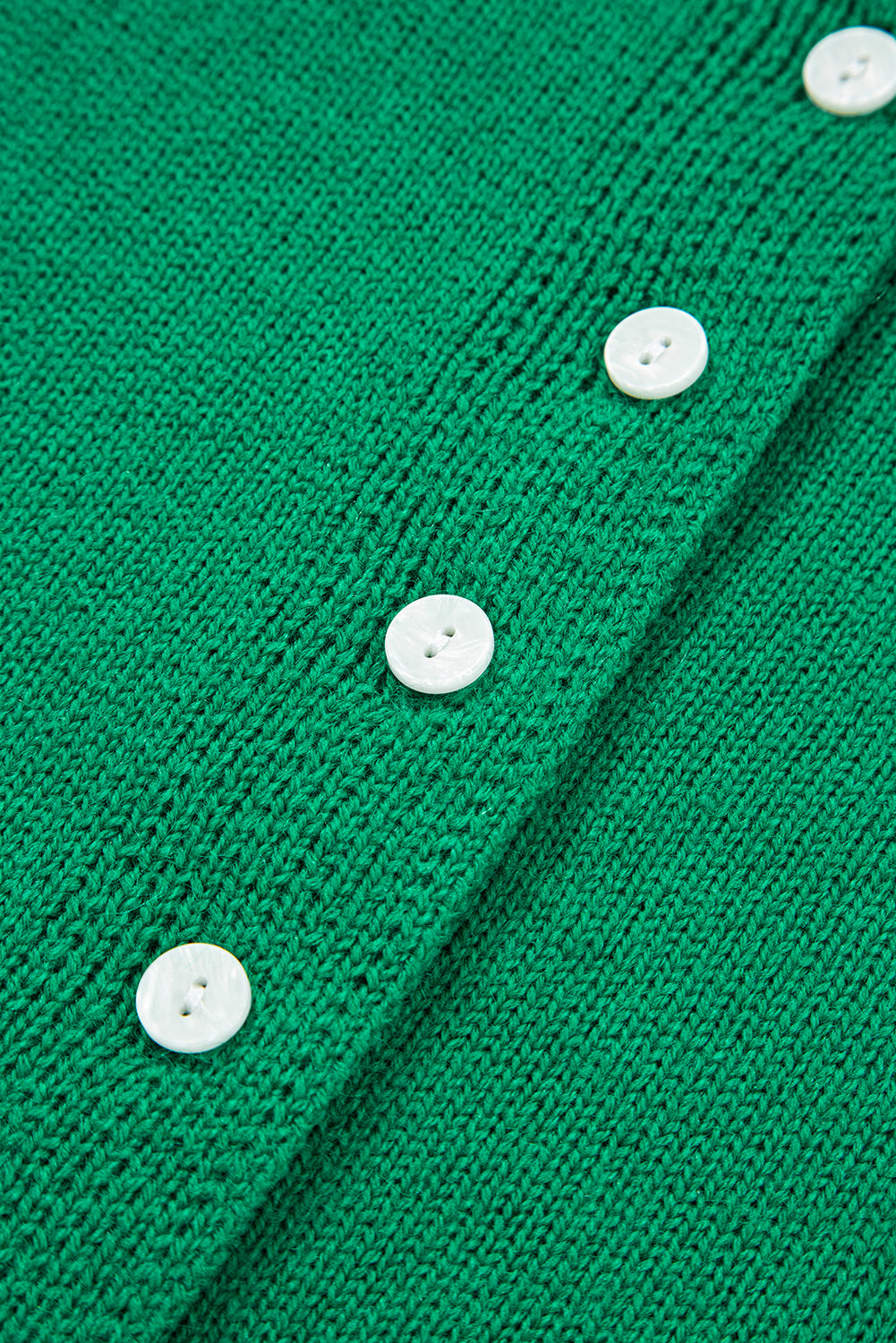 Bright Green Knit Button Front Drop Shoulder Cardigan
