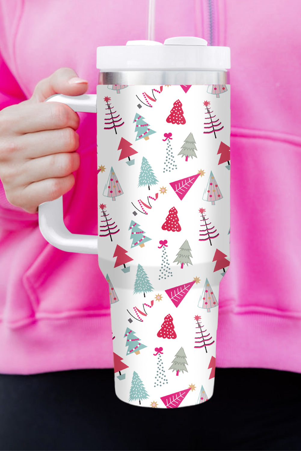 Cartoon Christmas Tree Printed 40oz Travel Tumbler
