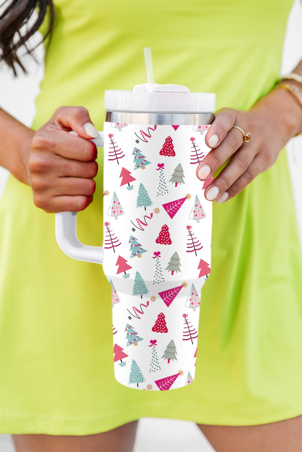 Cartoon Christmas Tree Printed 40oz Travel Tumbler