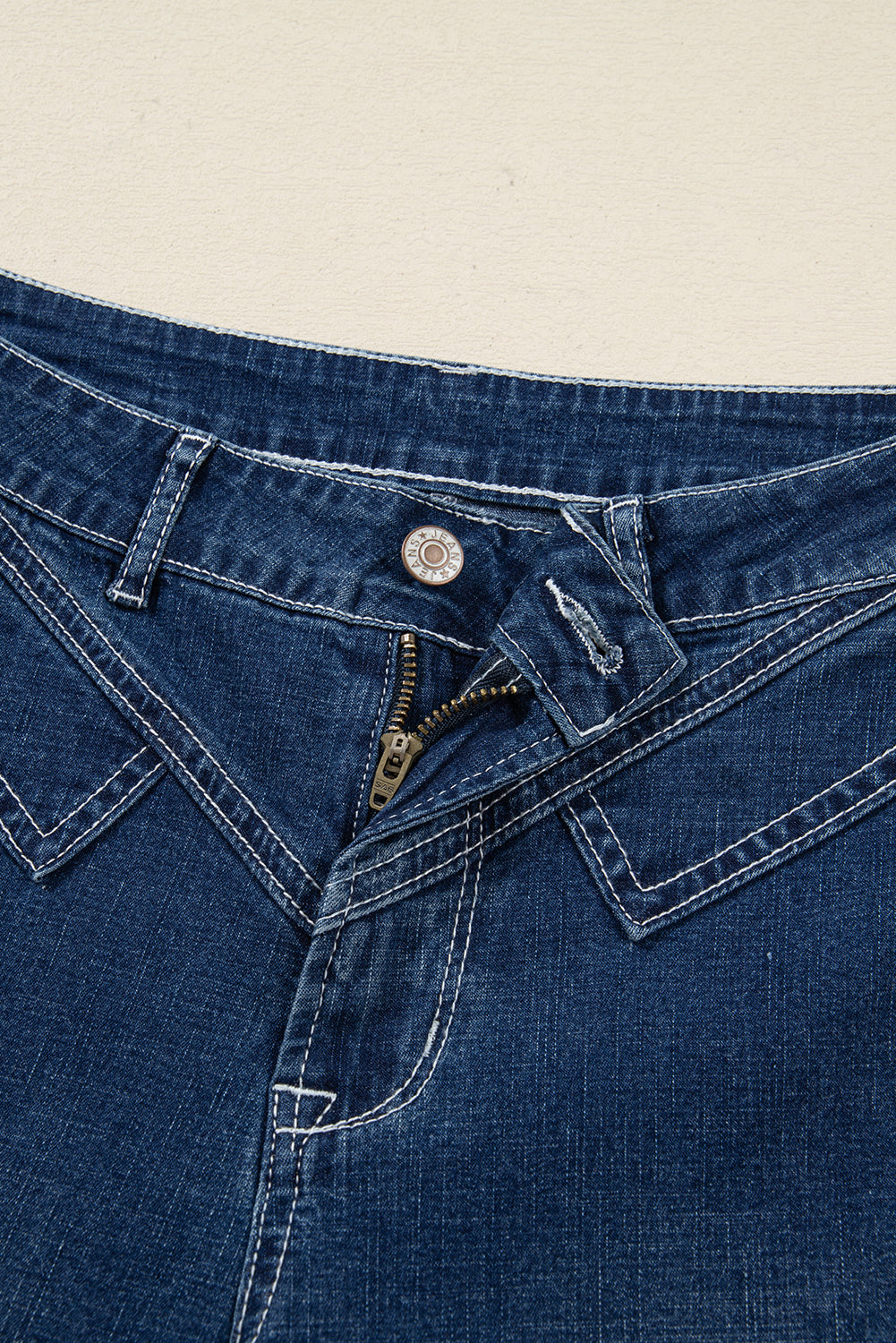 High Waist Flared Jeans with Stitched Pocket Detail
