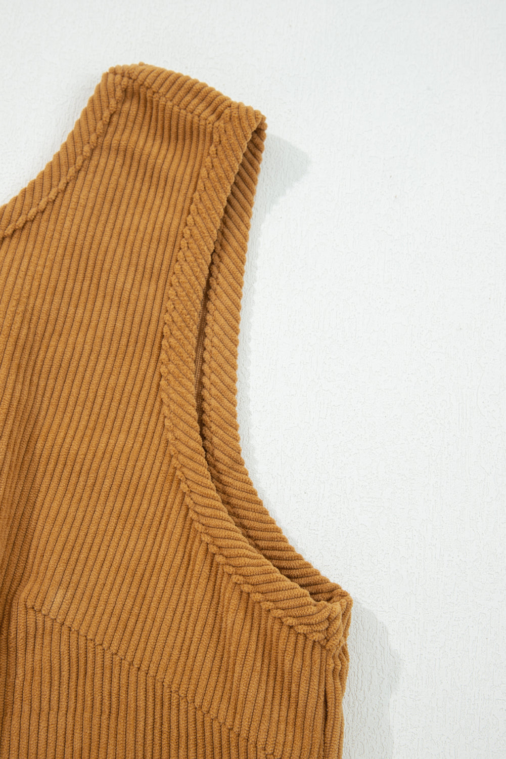 Corduroy Sleeveless Mini Dress With Patched Pockets