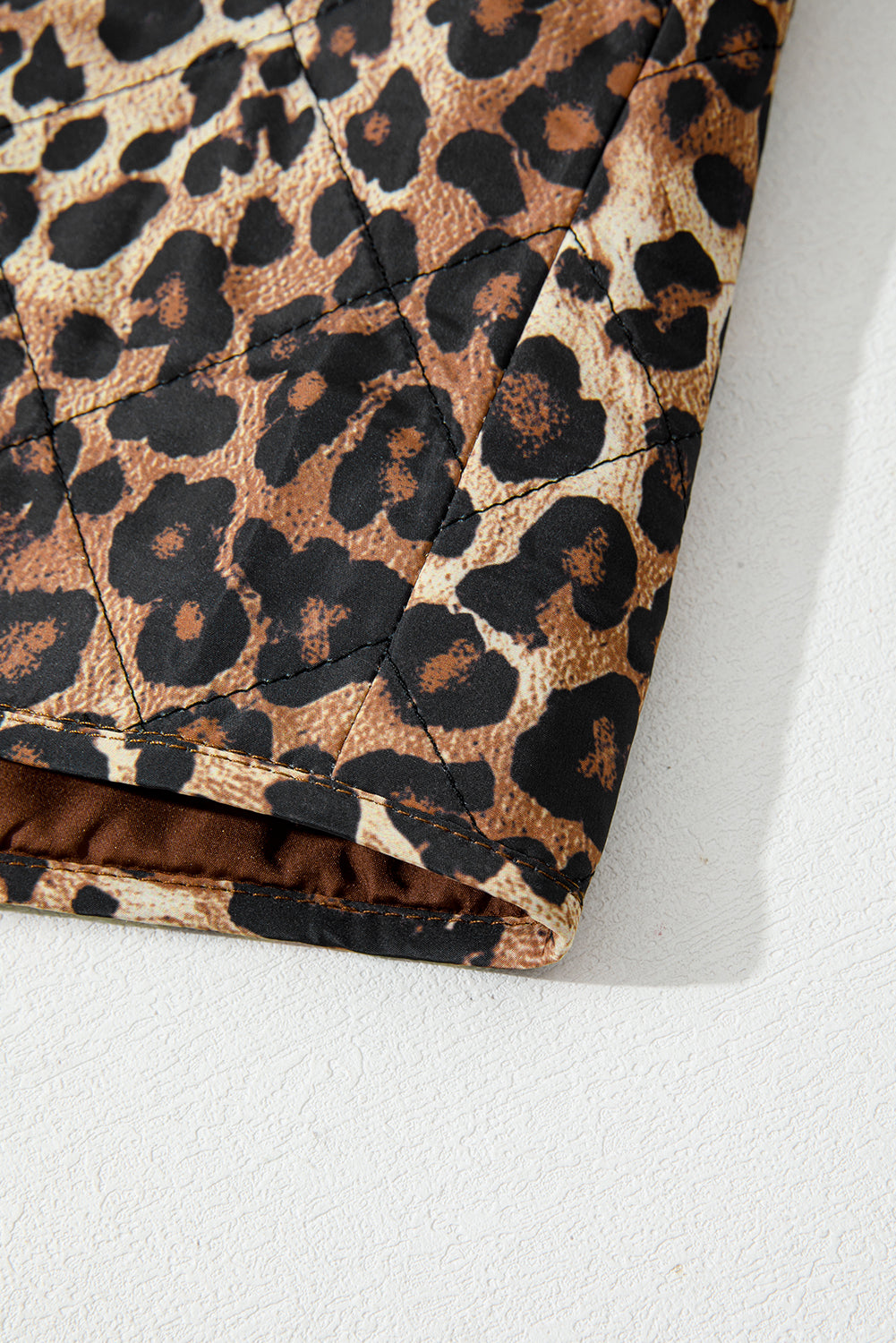 Leopard Quilted Tie Front Jacket for Women