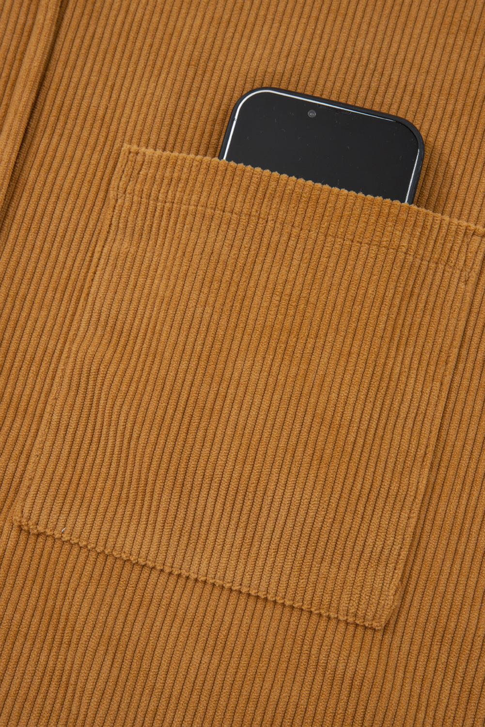 Corduroy Sleeveless Mini Dress With Patched Pockets