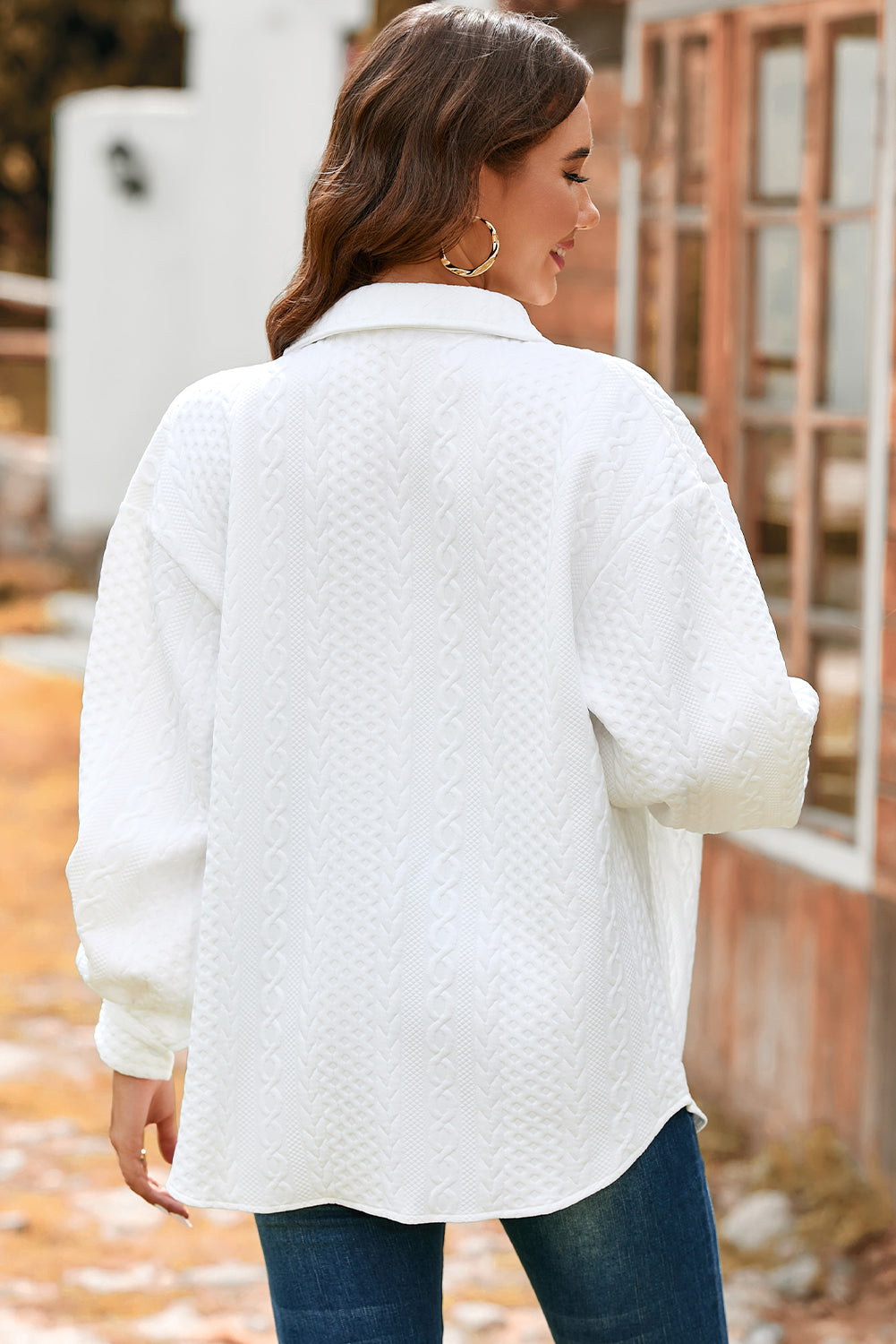 Cable Knit Oversized Shacket for Fall Layering