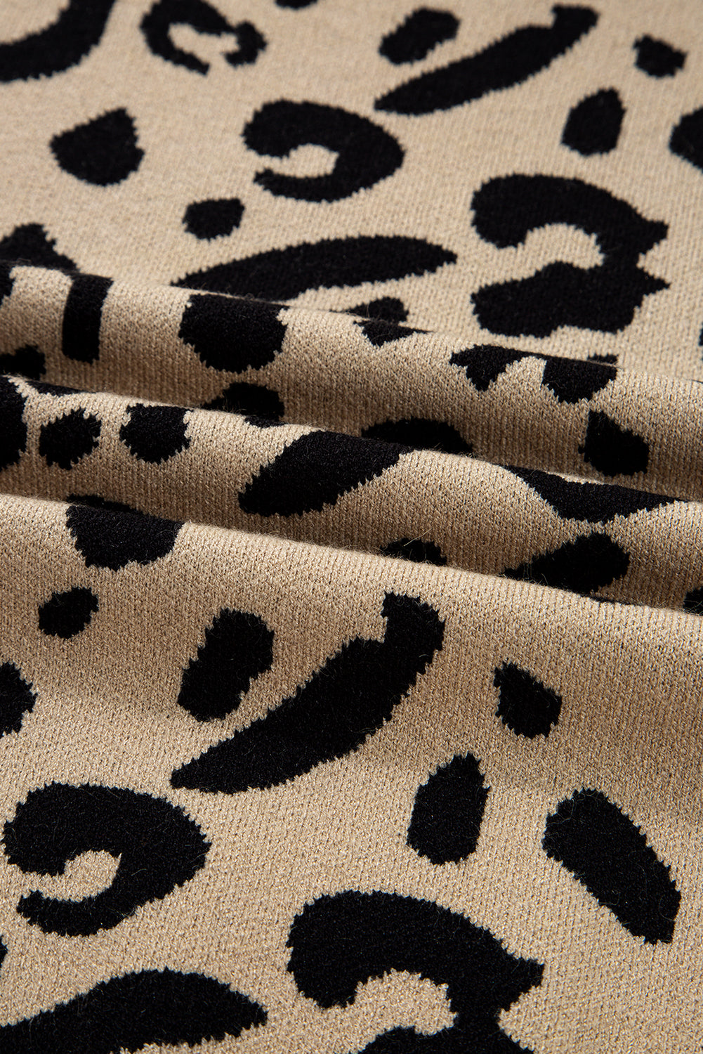 Leopard Print Lace Detail Long Sleeve Sweater