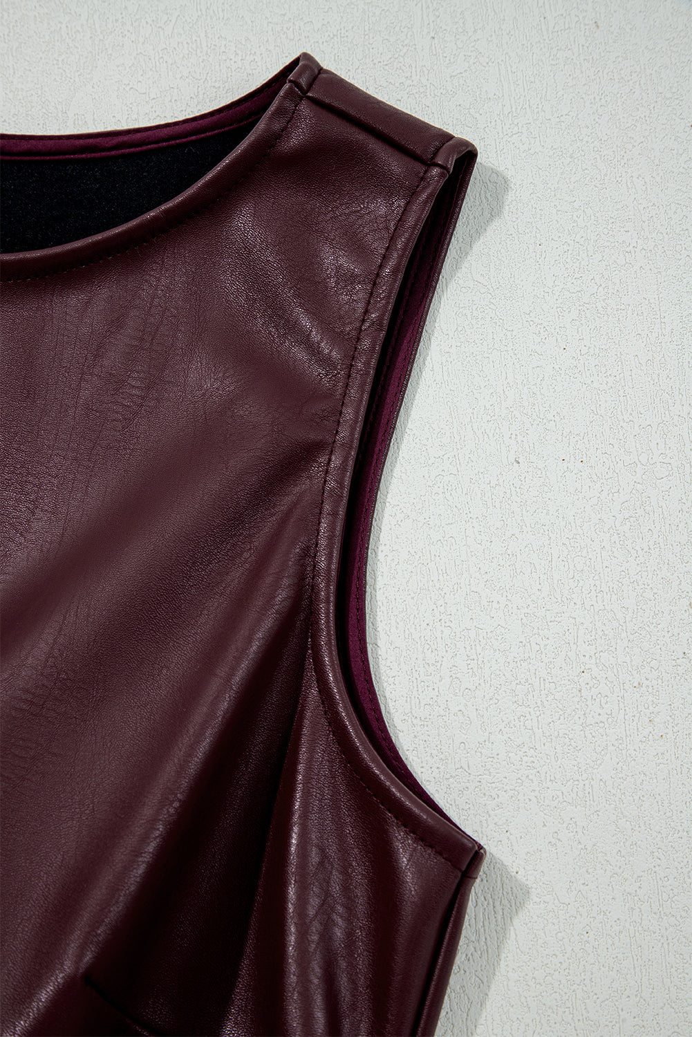 Vegan Leather Sleeveless Mini Dress for Women
