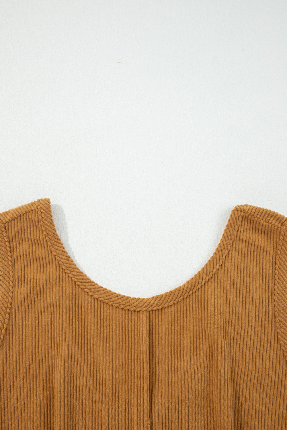 Corduroy Sleeveless Mini Dress With Patched Pockets