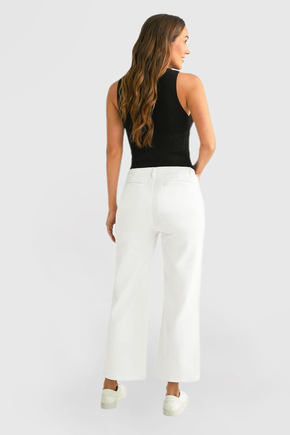 Women's High-Waisted Cropped Wide-Leg Baggy Jeans