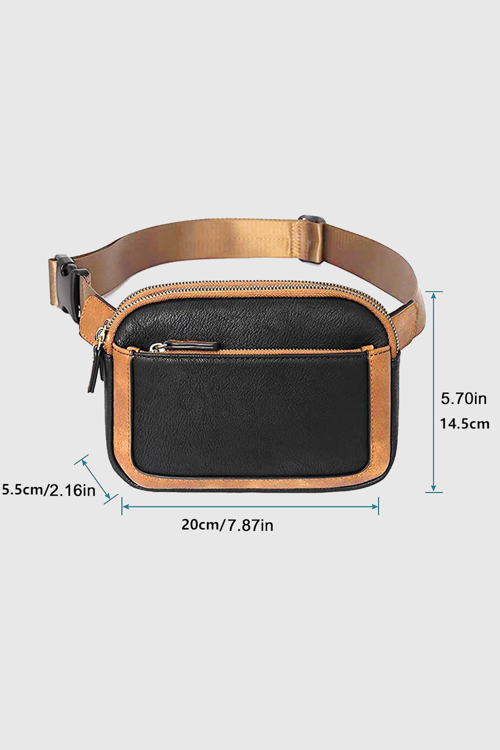 Black Adjustable Strap Mini PU Leather Crossbody Bag