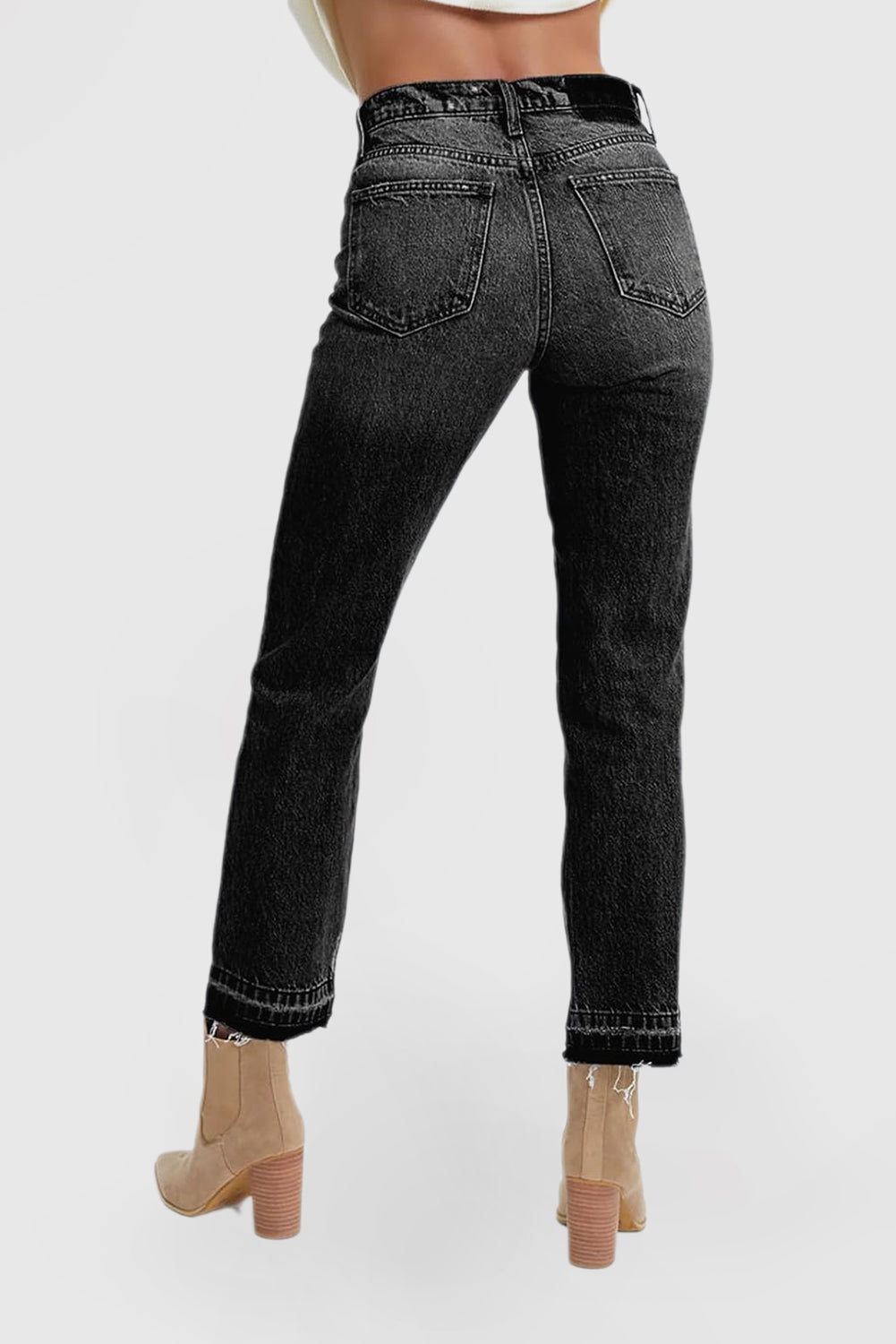 Women's High Waisted Straight Leg Wide Leg Casual Stretch Jeans