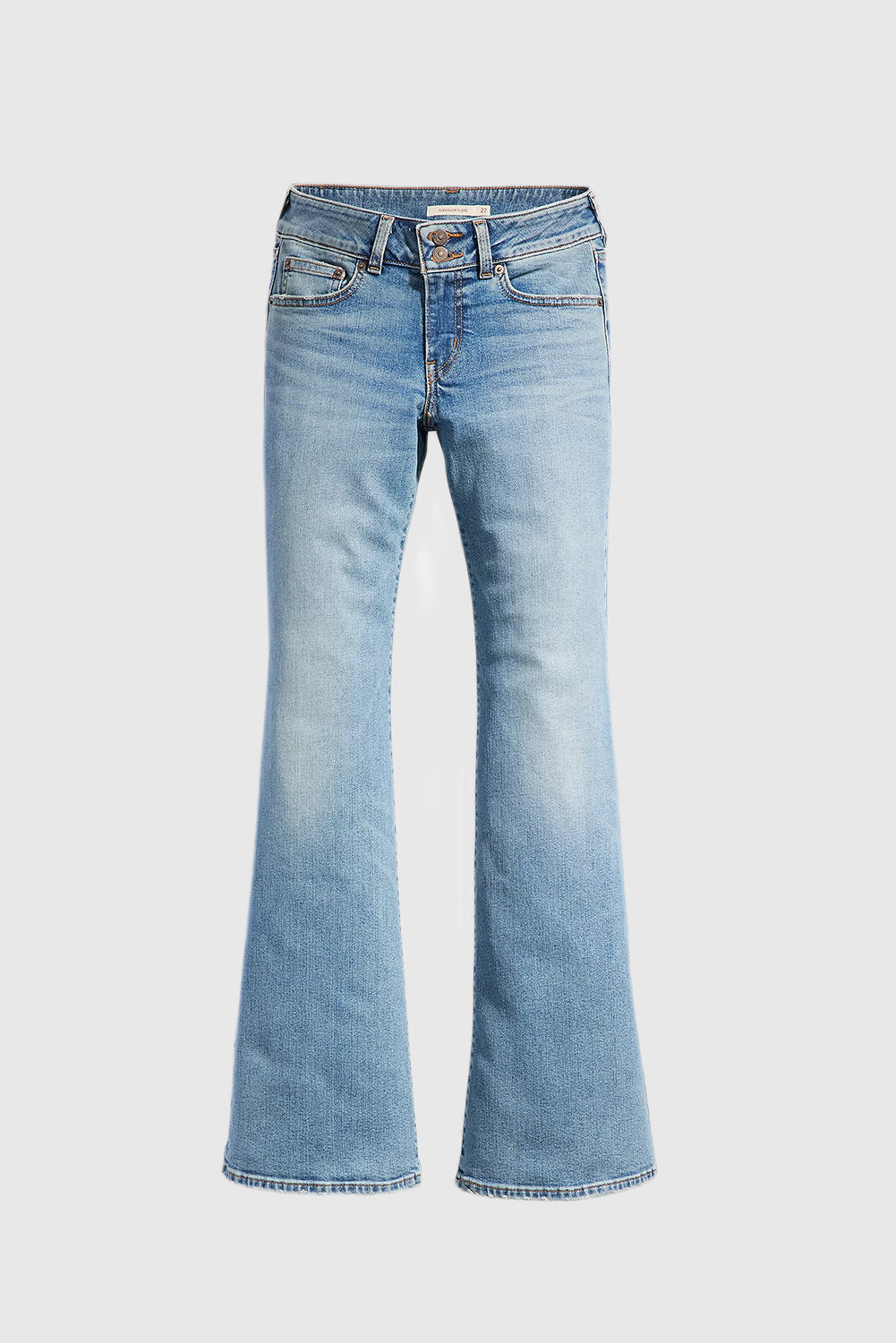 Women's Solid Color Super Low Rise Flare Jeans