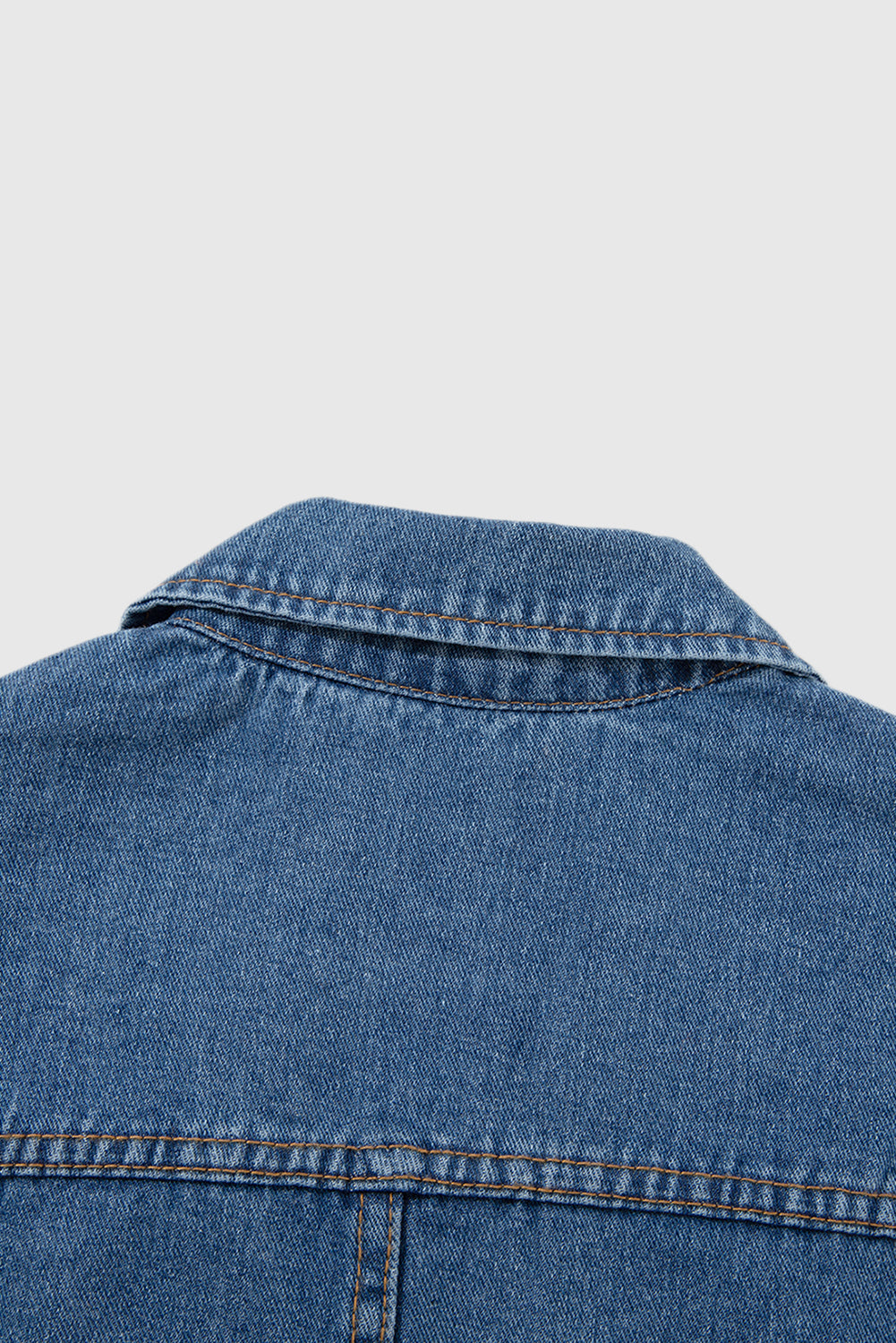 Side Pockets Lapel Collar Denim Jacket