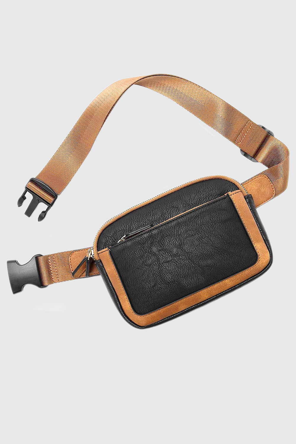Black Adjustable Strap Mini PU Leather Crossbody Bag