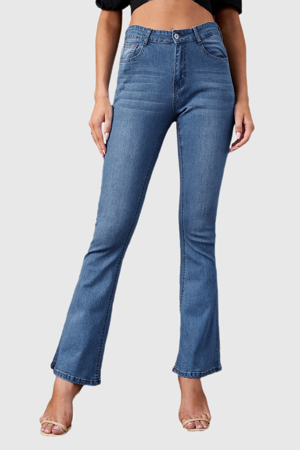 Medium Blue Wash Vintage Wide-Leg Jeans