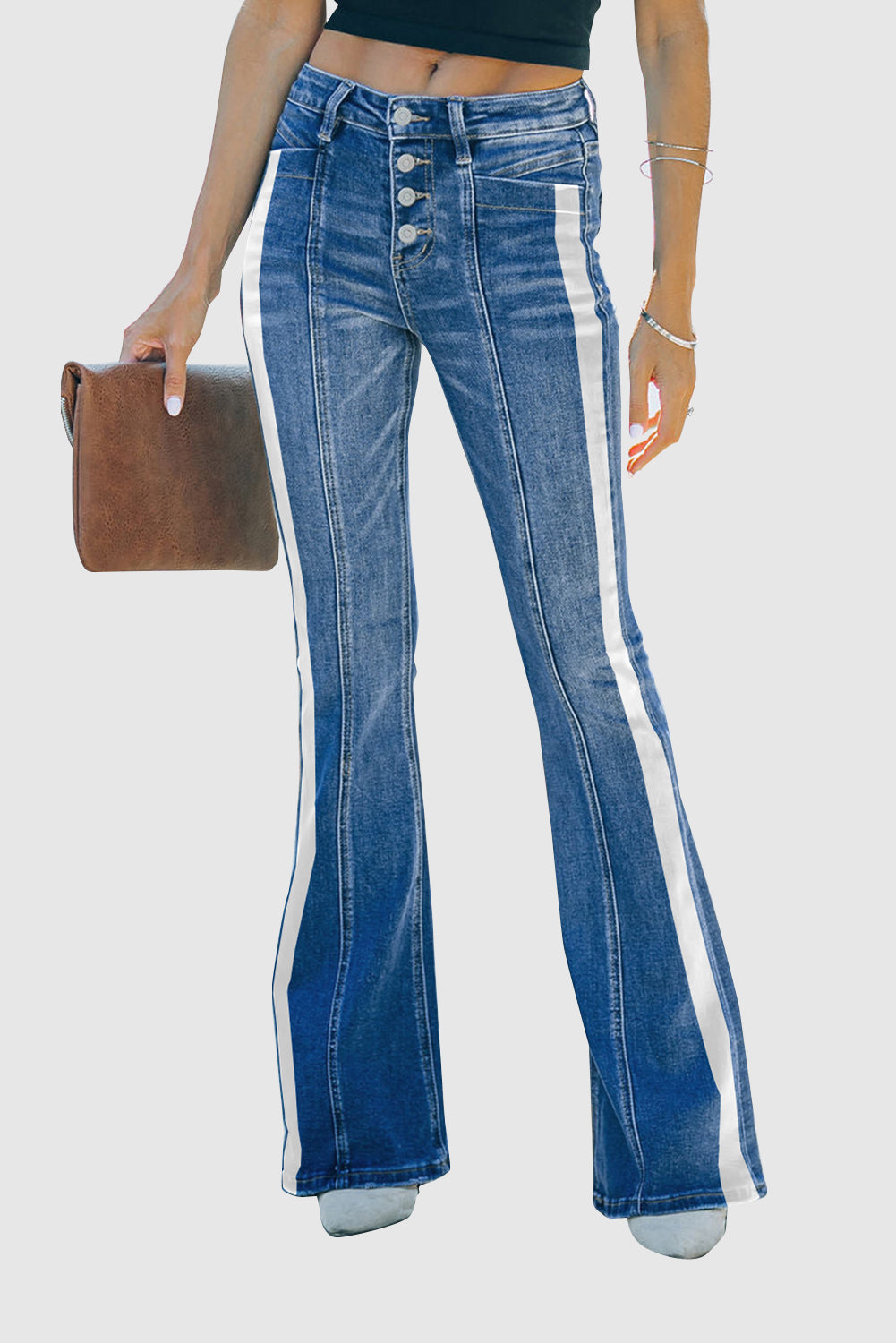 Women's High Waist Mid Waist Stretch Flare Jeans