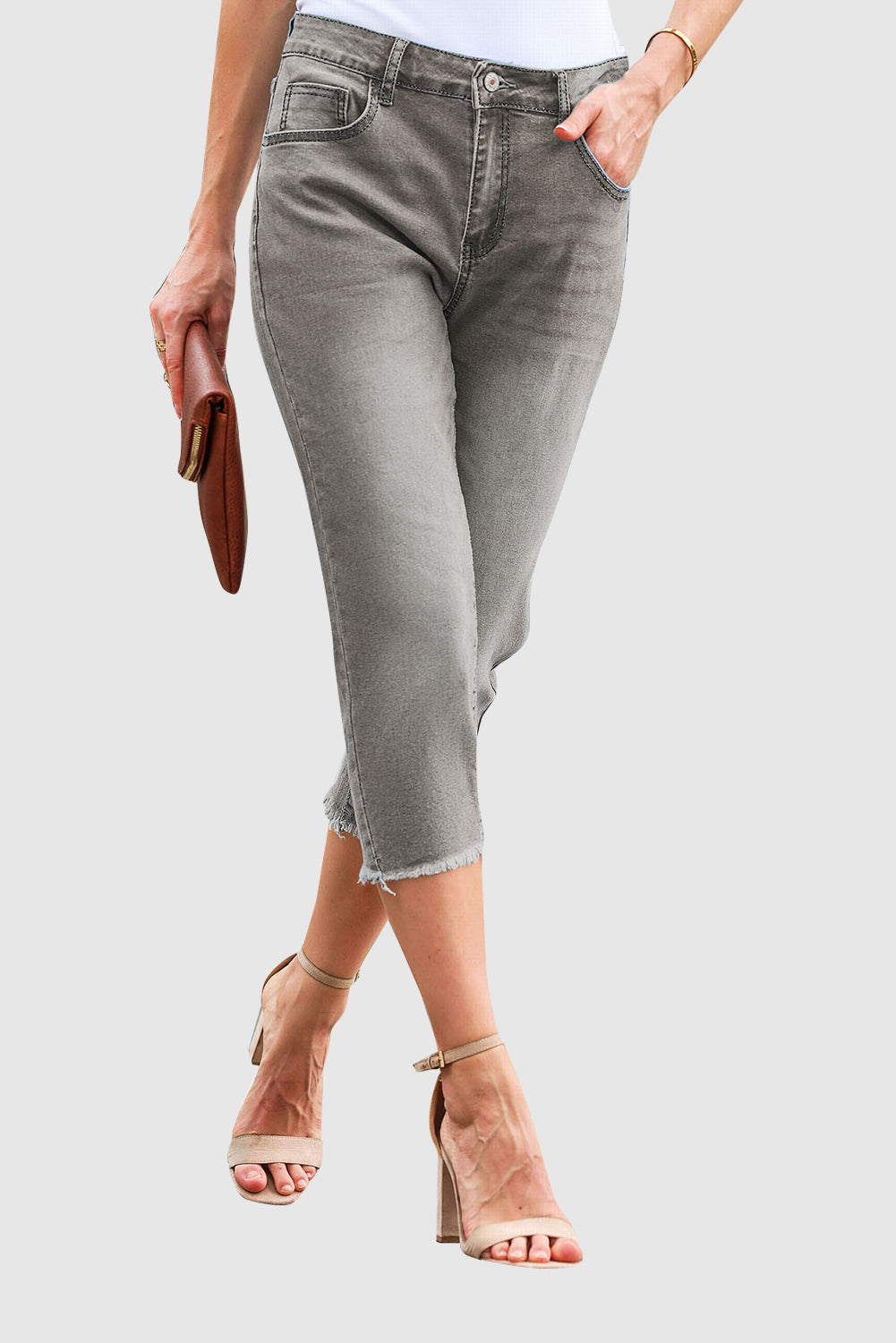 Women's Mid-rise Straight Leg Skinny Jeans