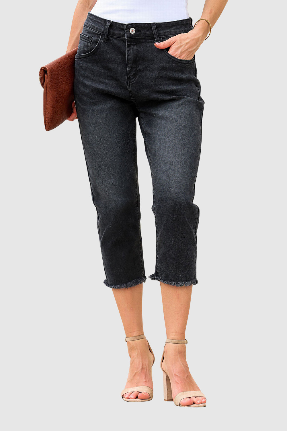 Women's Mid-rise Straight Leg Skinny Jeans