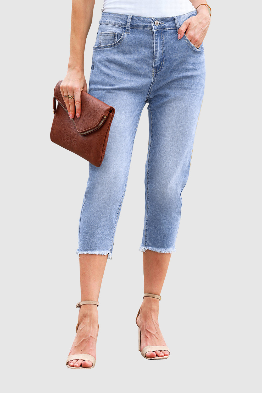 Women's Mid-rise Straight Leg Skinny Jeans