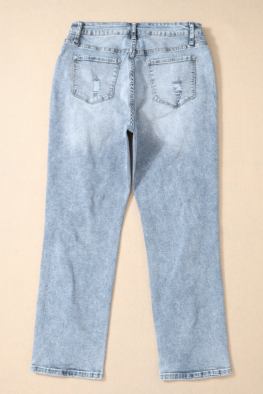 Sky Blue Light Wash Slim Fit High Waist Jeans