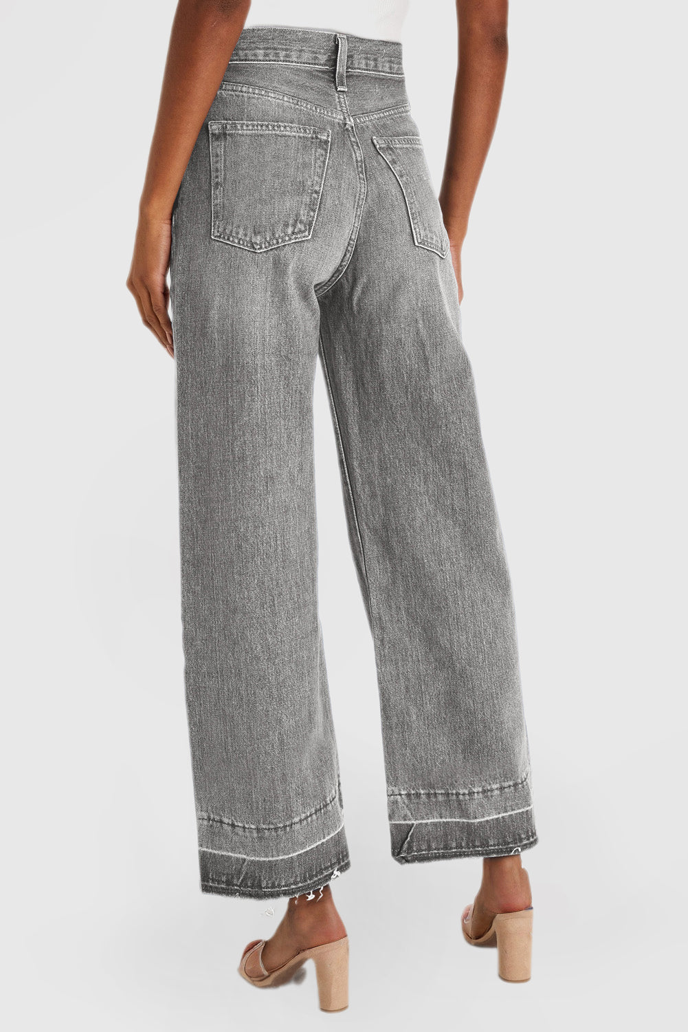 Solid Color Mid-Rise Straight Leg Casual Jeans