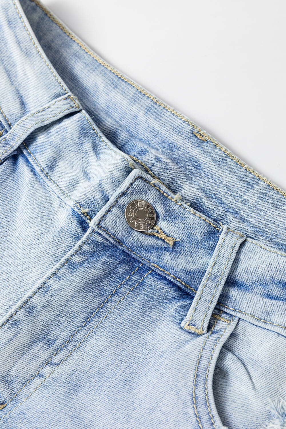 Beau Blue Vintage Faded Distressed Flare Jeans