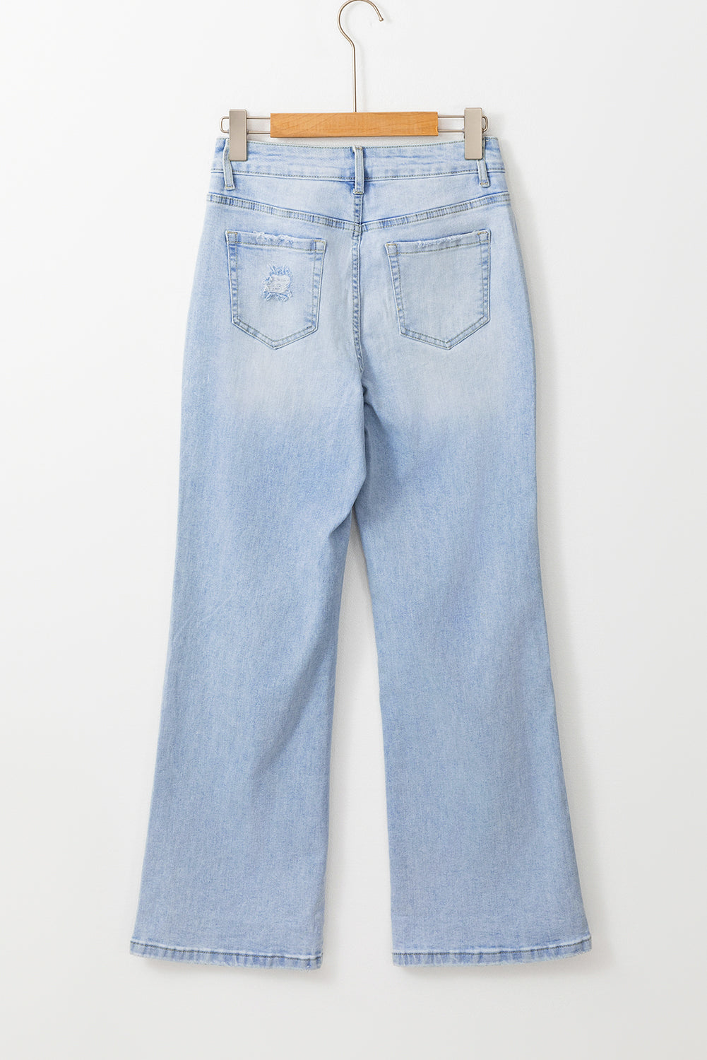 Beau Blue Vintage Faded Distressed Flare Jeans